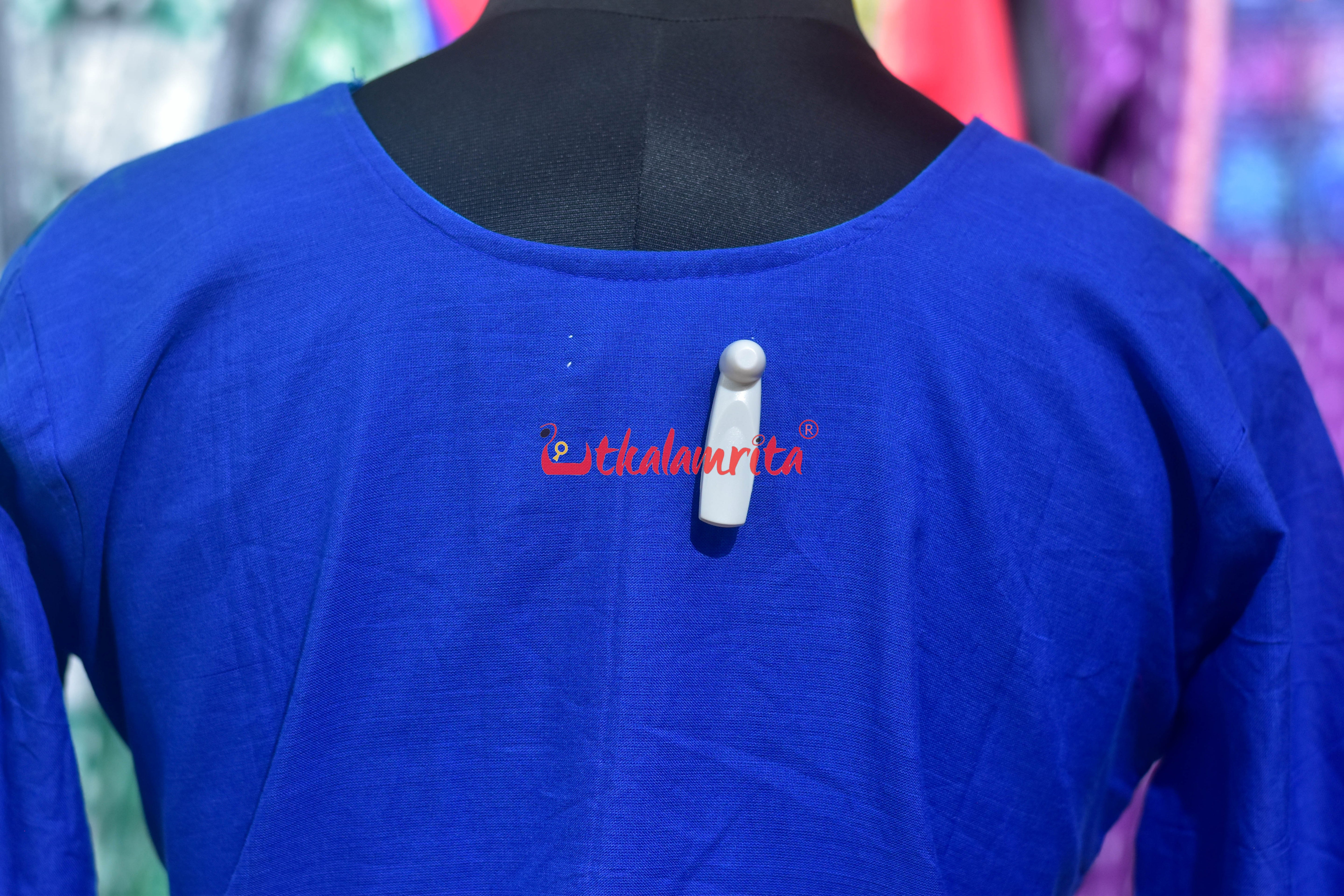 Blue Dots with Middle Pasapali (Ladies' Kurti)