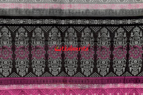 3 Dhadi Black Pink Bomkai Cotton Saree