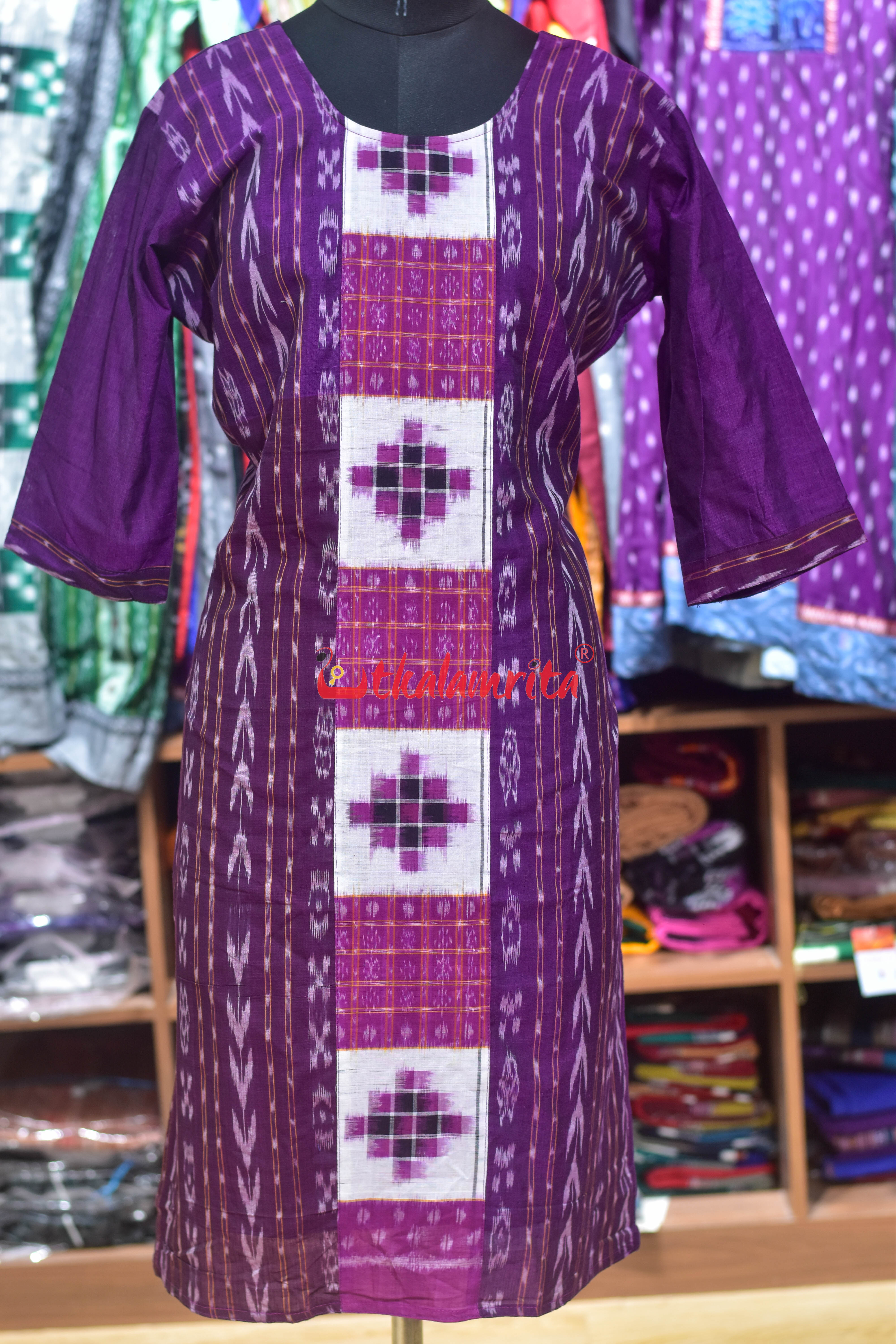 Purple Magenta Middle Pasapali (Ladies' Kurti)
