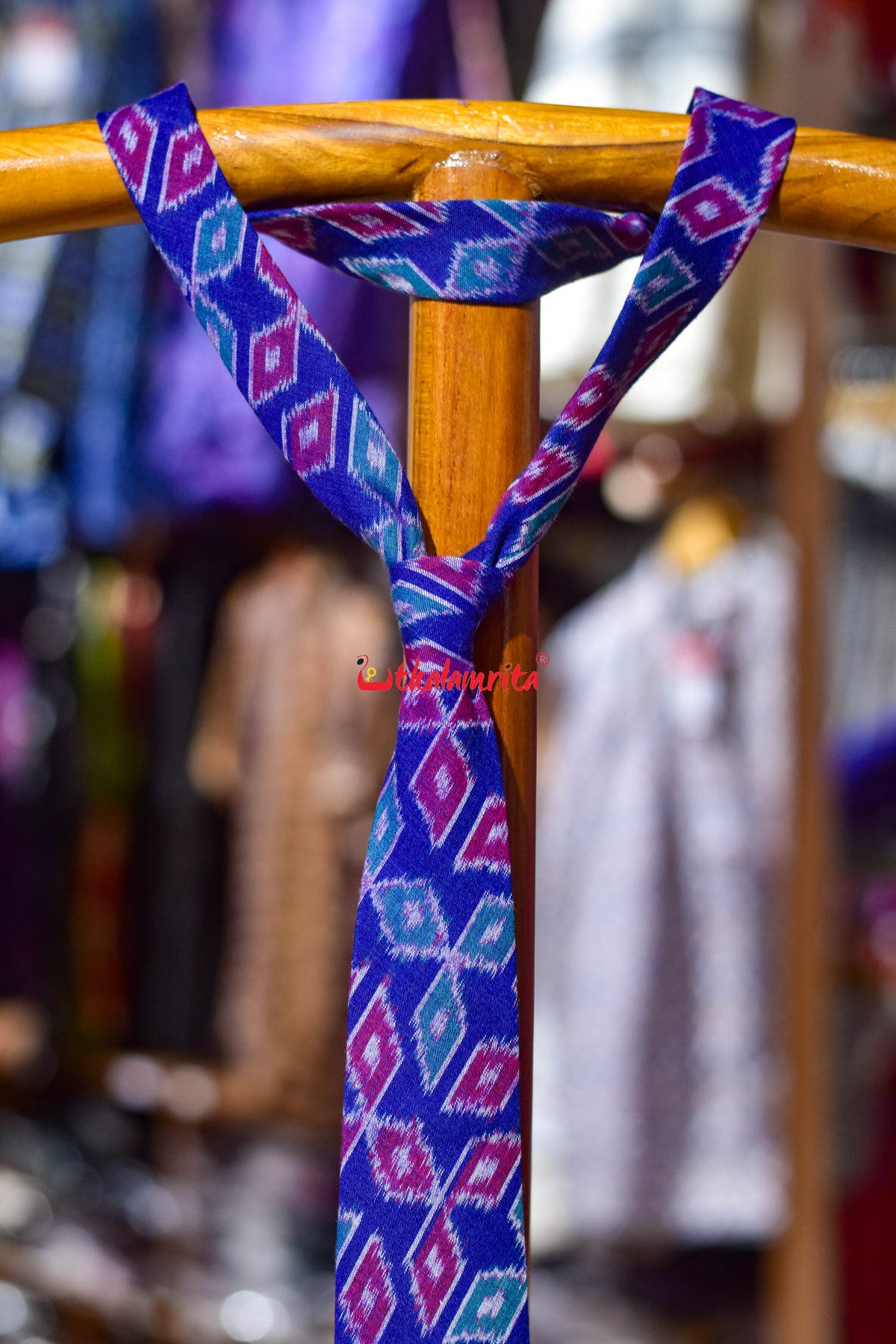 Blue Magenta Mitsubishi Sambalpuri (Tie)