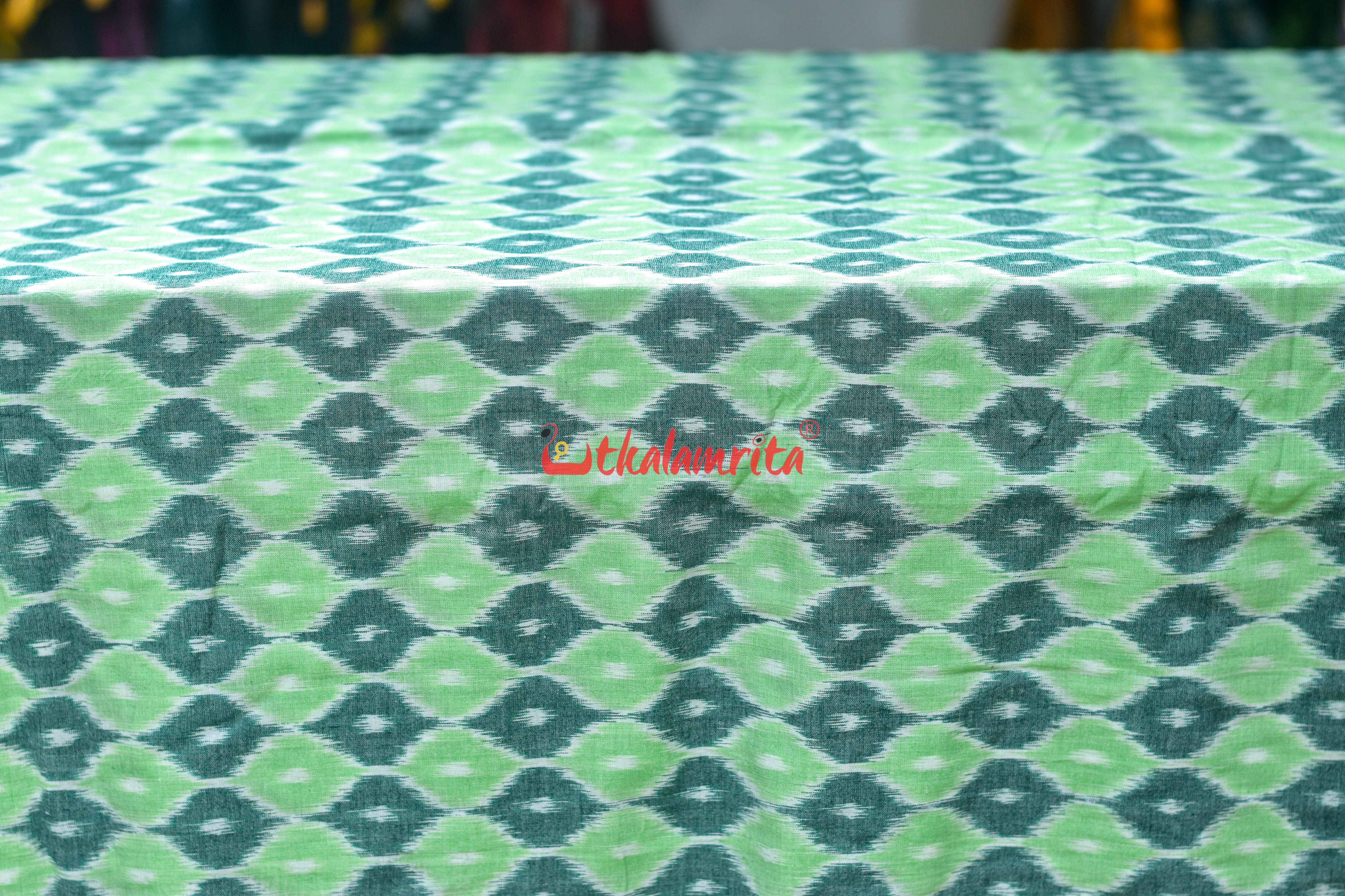 Green 3D Illusions Ikat Cotton (Fabric)