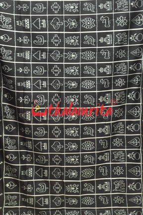 Black Diagonal Pasapali Border Nabarangi Silk Saree