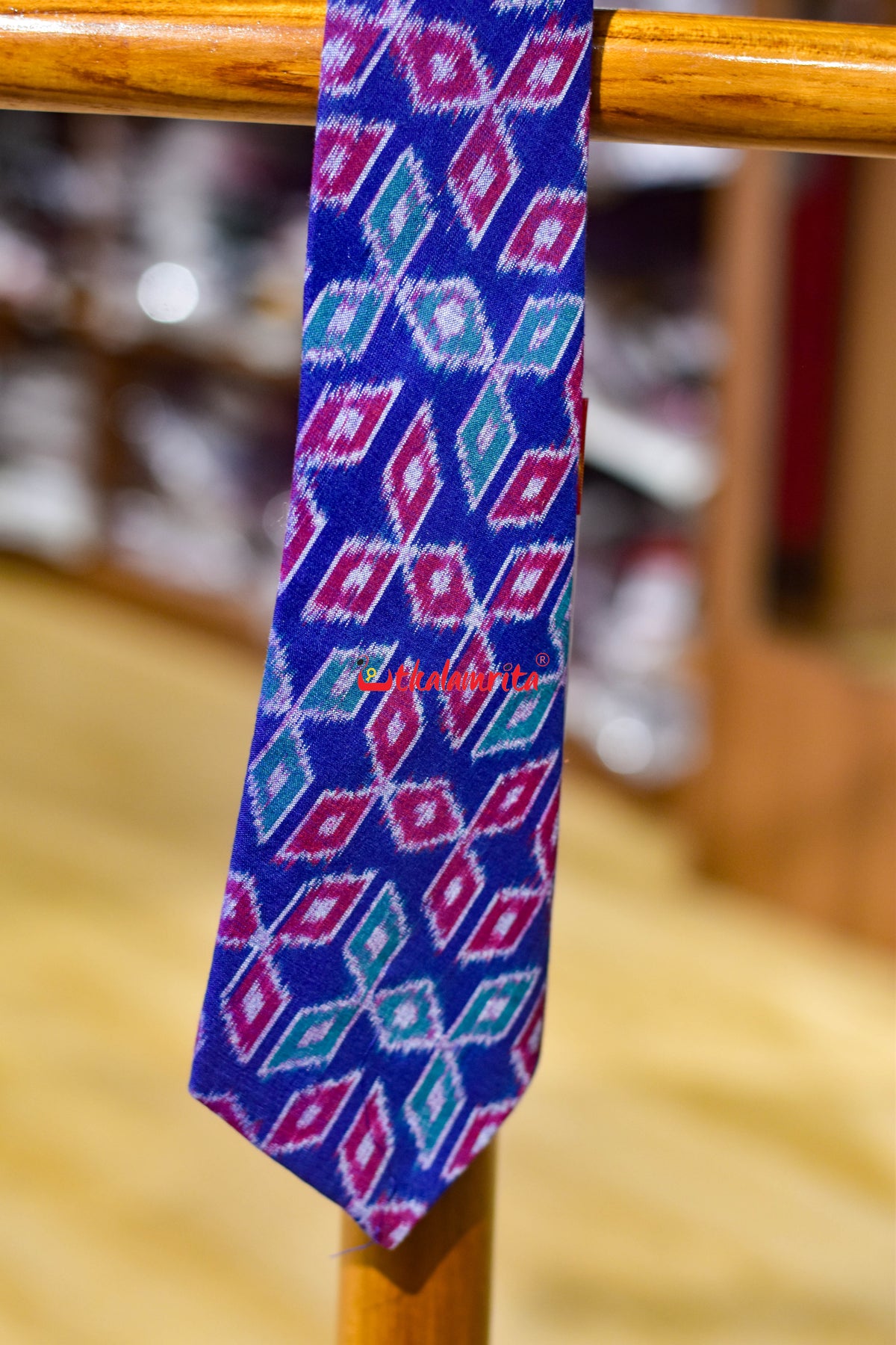 Blue Magenta Mitsubishi Sambalpuri (Tie)