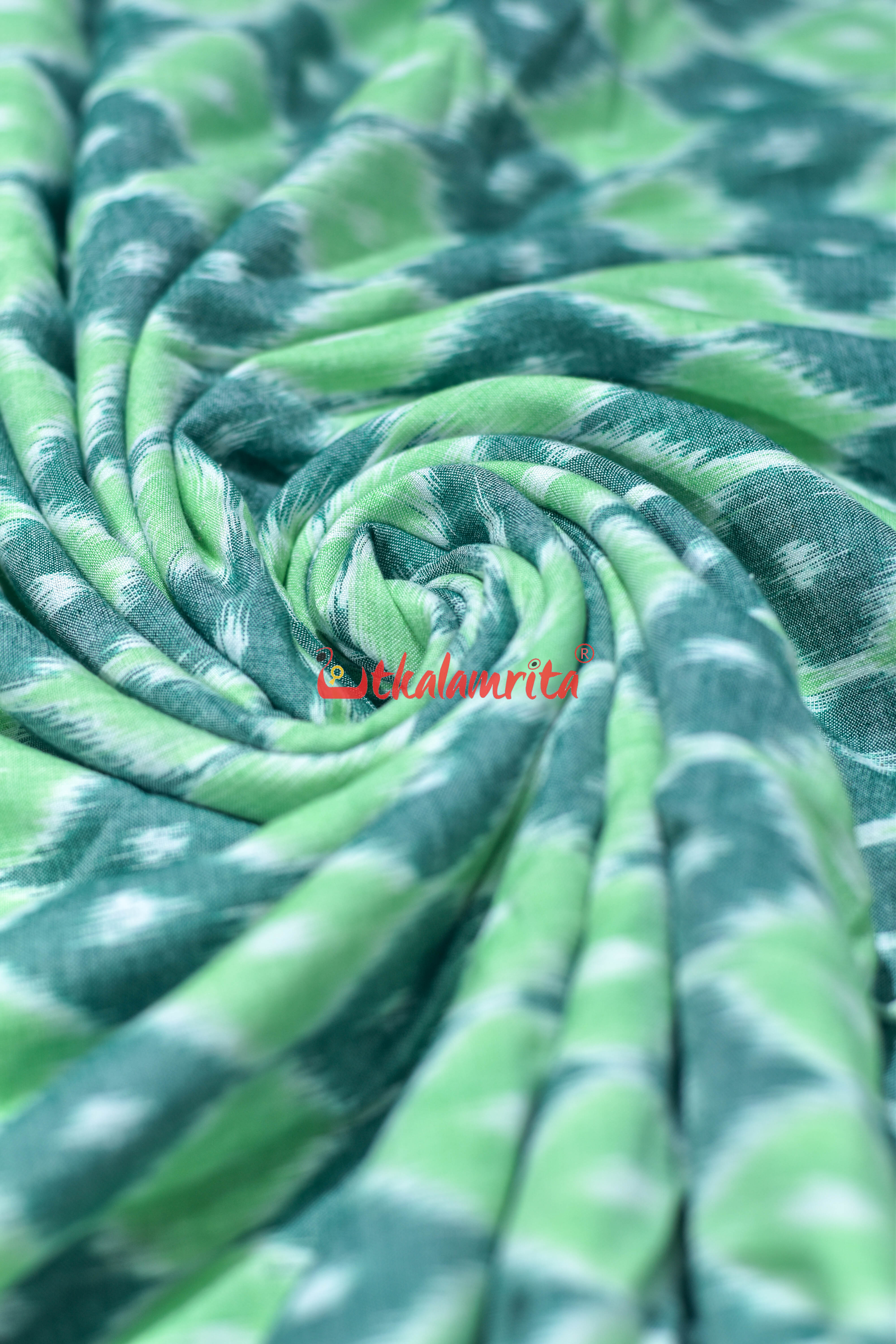 Green 3D Illusions Ikat Cotton (Fabric)