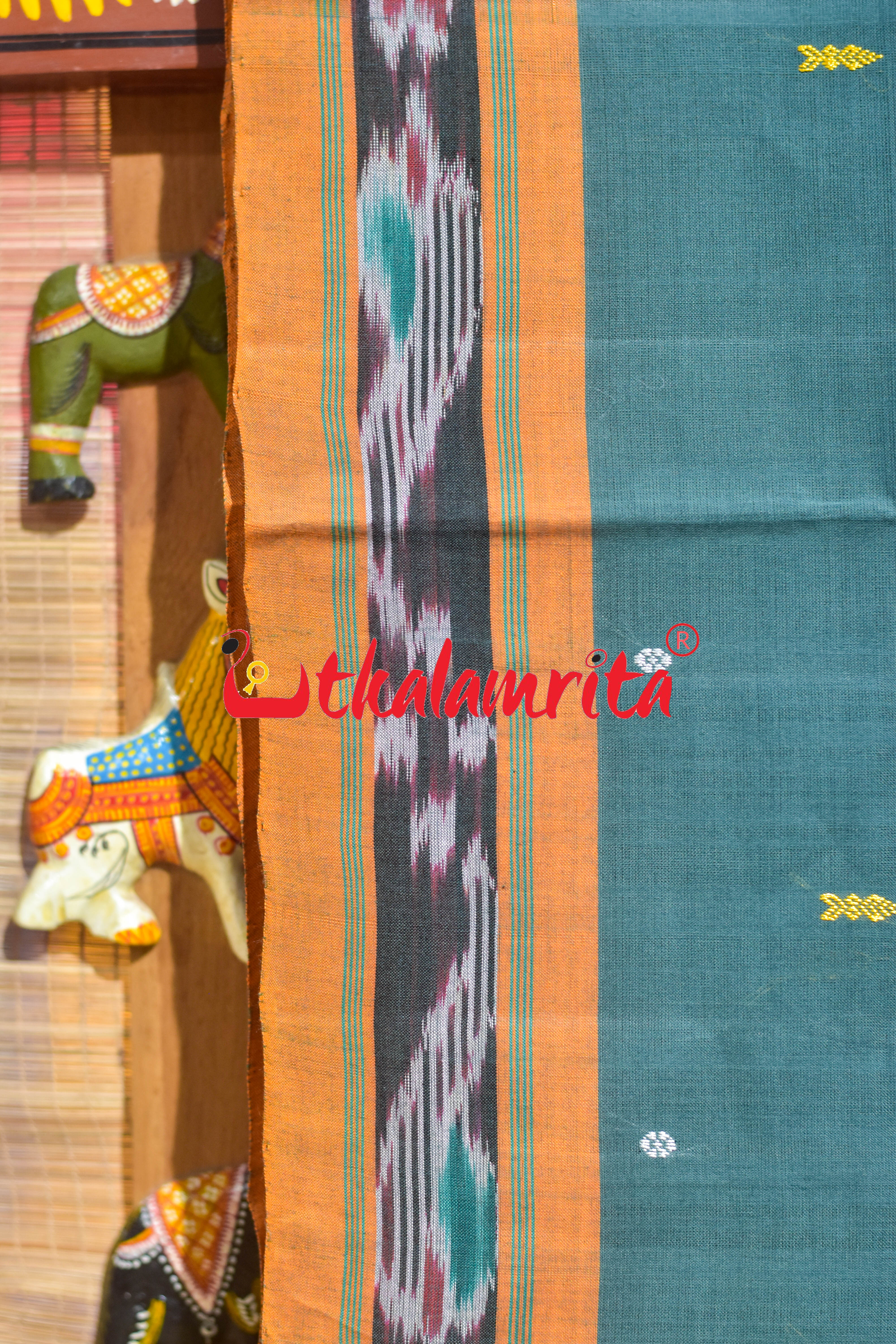 Grey Rust Chadhei Pittala Single Cotton Saree