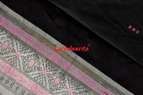 3 Dhadi Black Pink Bomkai Cotton Saree
