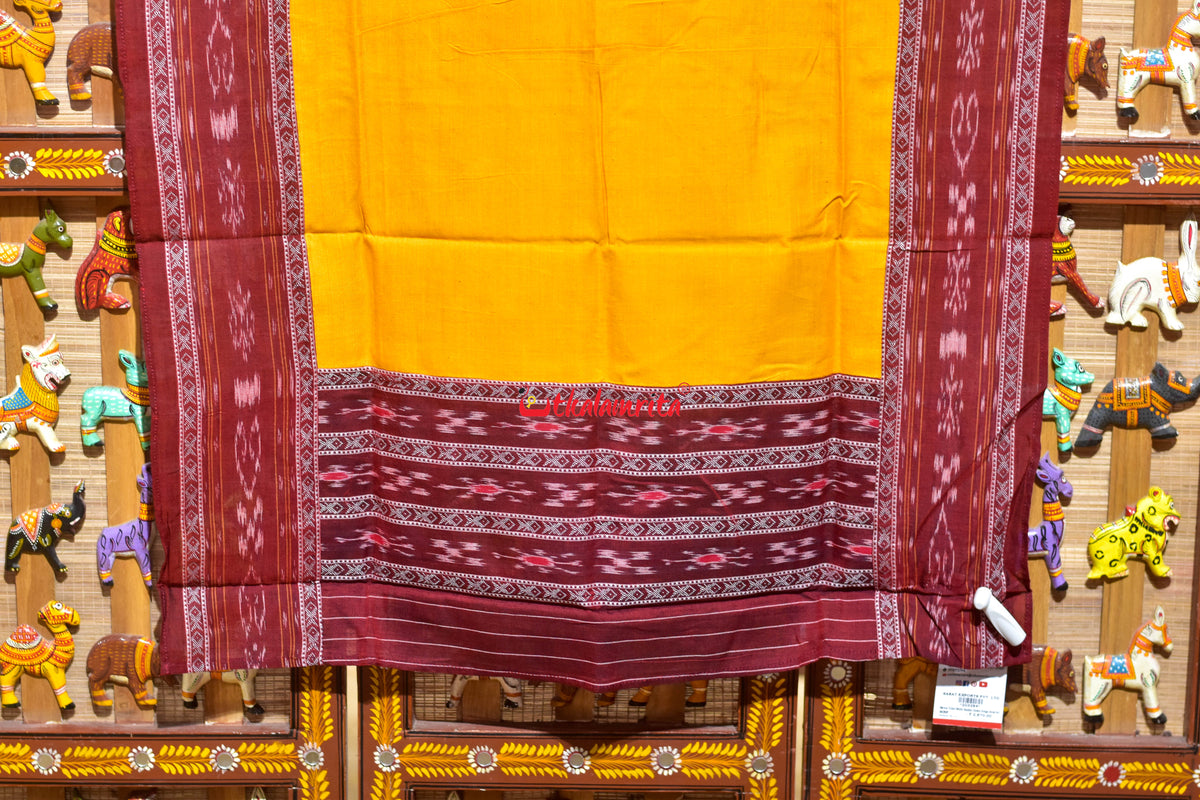 Maroon Yellow Middle Sankha Chakra Design Dress Set
