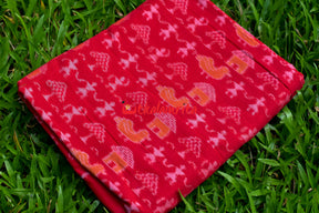 Red Tribals Huts Ducks (Fabric)