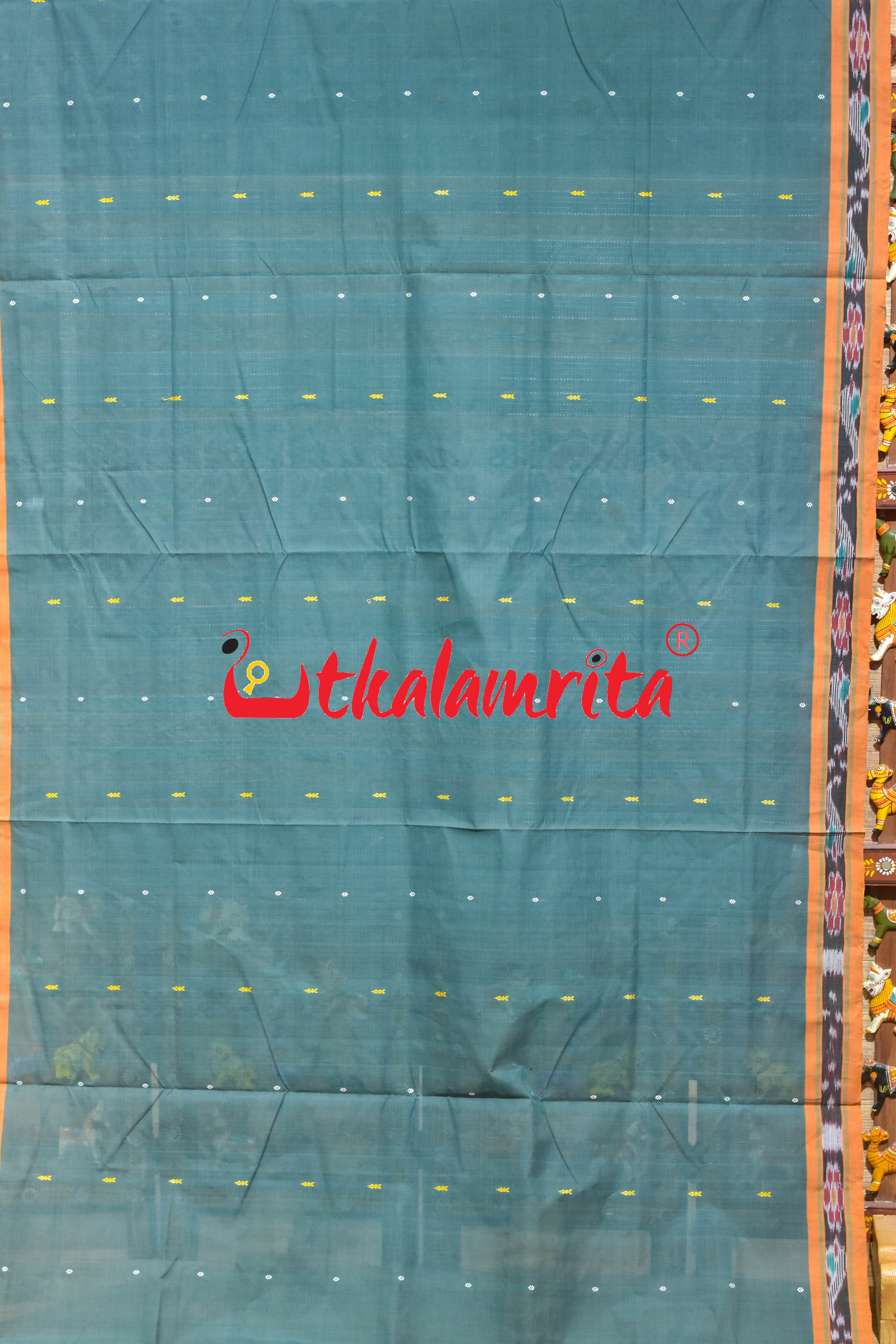 Grey Rust Chadhei Pittala Single Cotton Saree