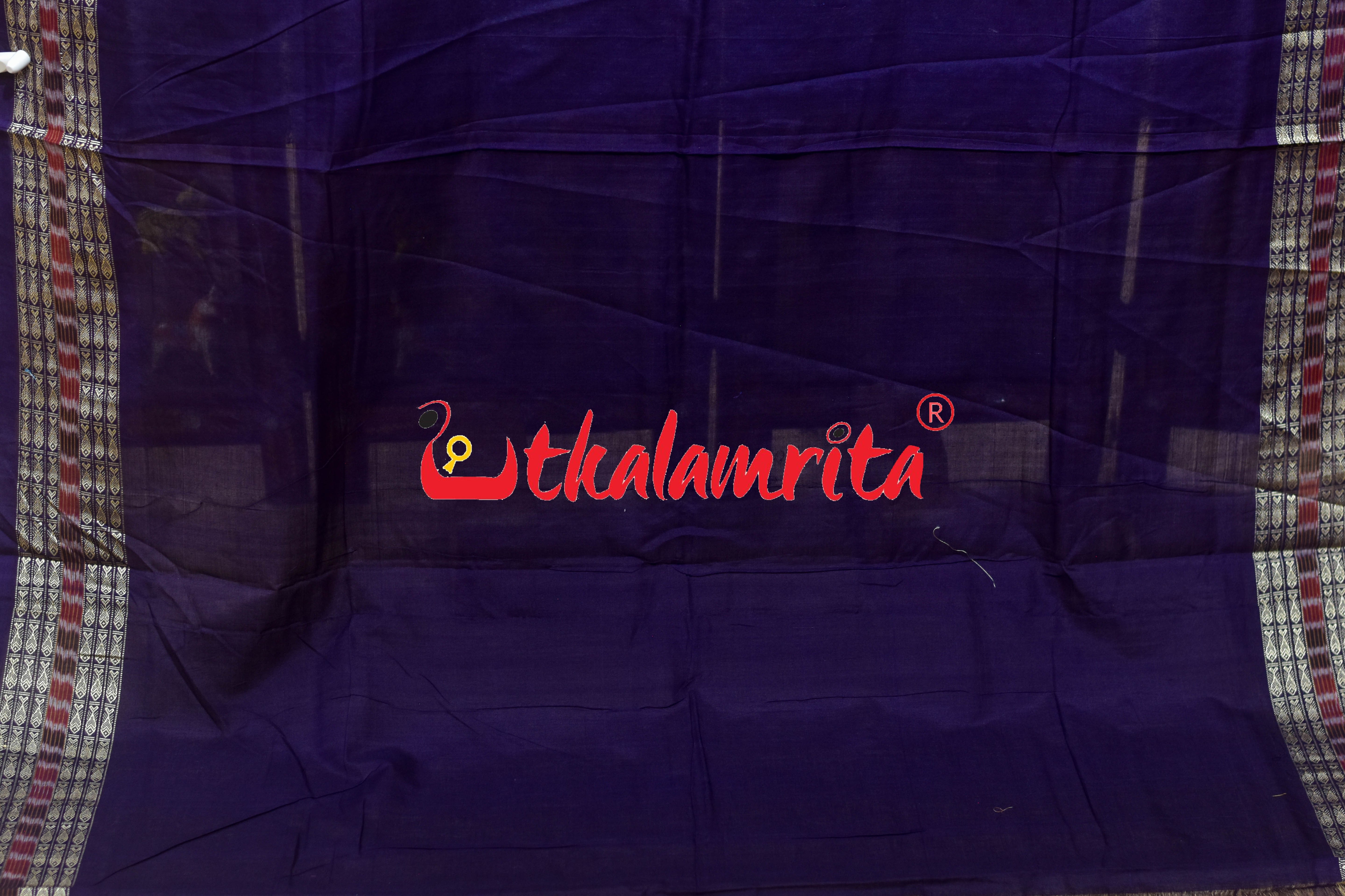 Christmas Blues Sambalpuri Cotton Saree