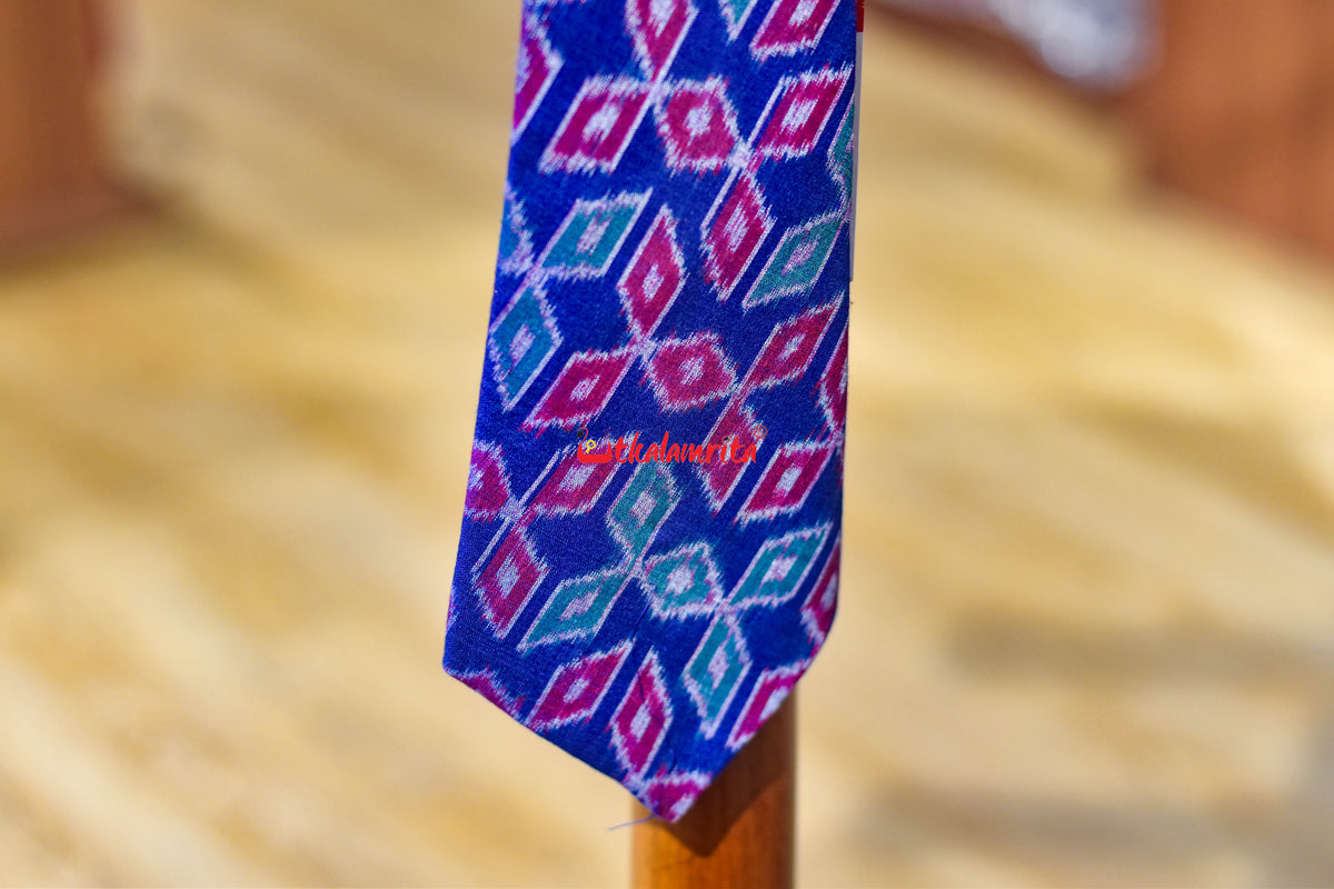 Blue Magenta Mitsubishi Sambalpuri (Tie)