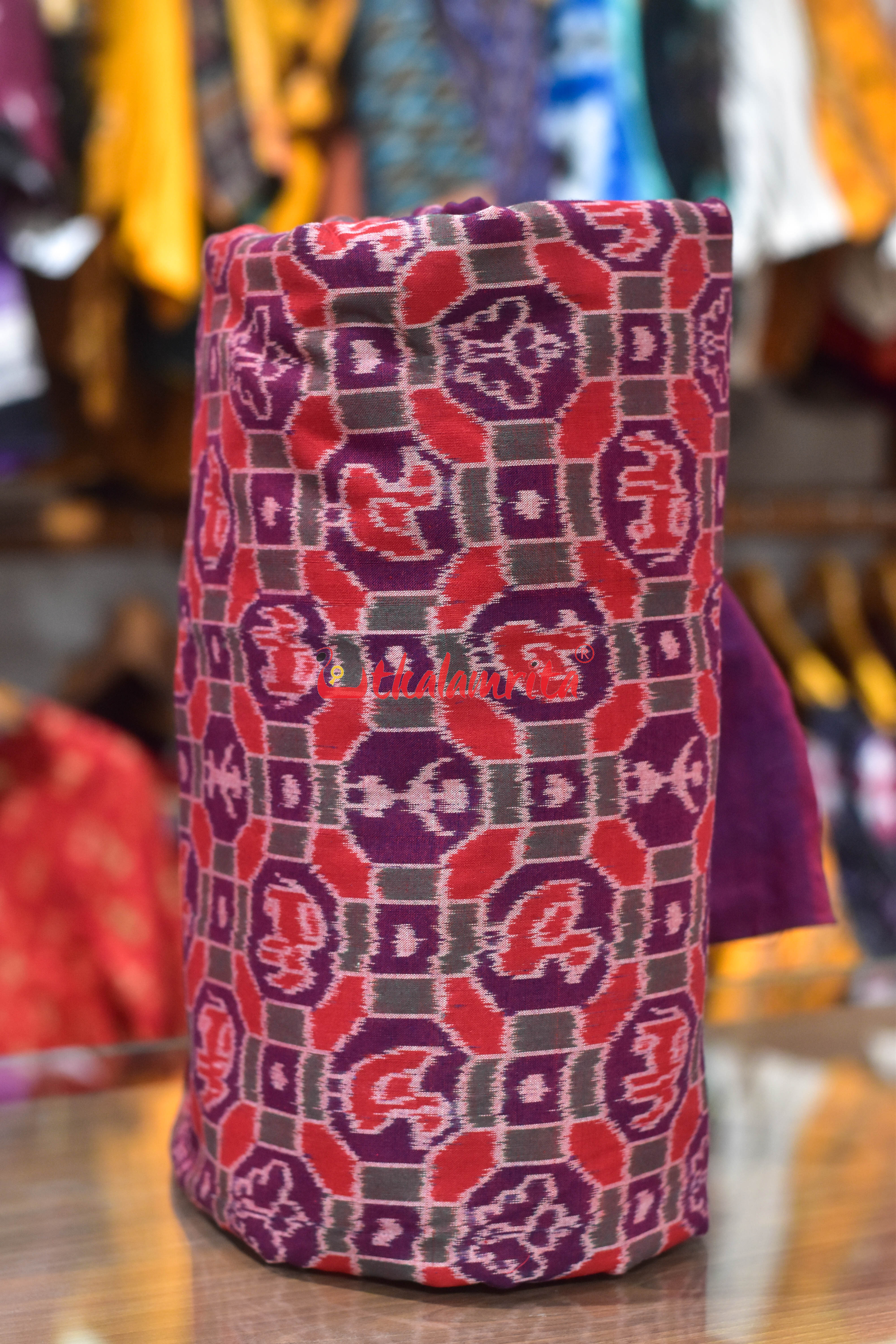 Multi Box Animals 3D Sambalpuri Cotton (Fabric)