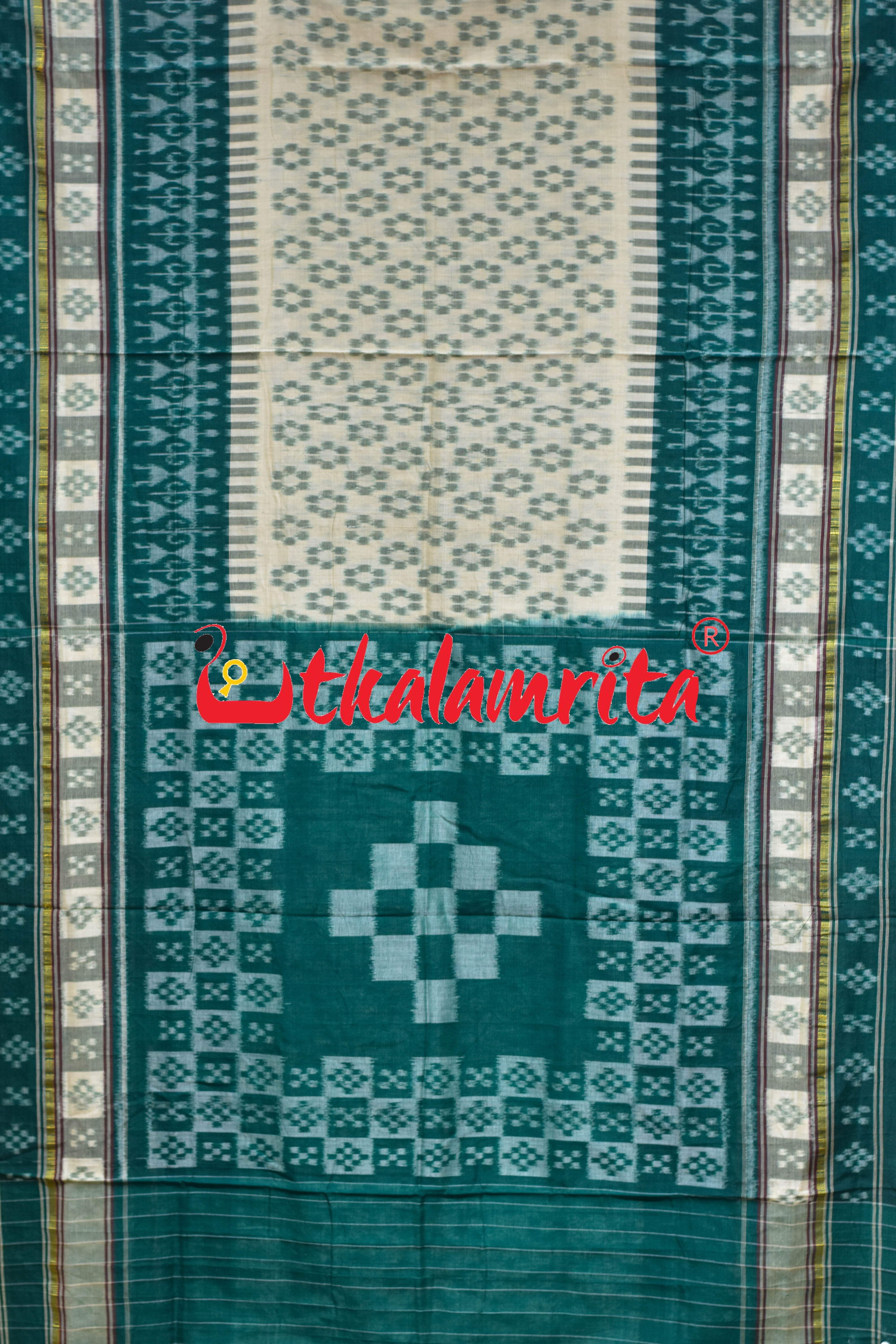 Beige Body Phula Tribal Border Khandua Cotton saree