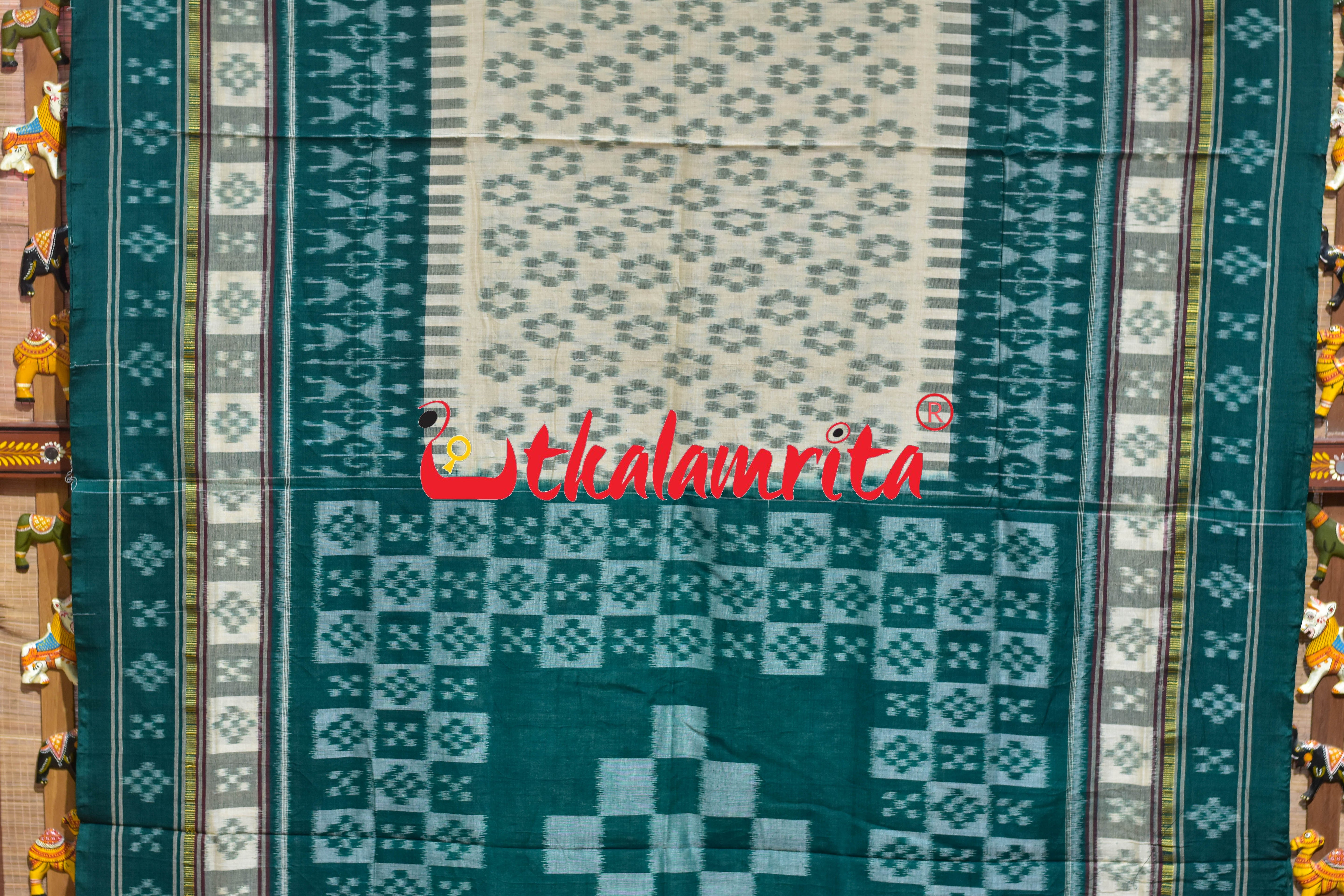 Beige Body Phula Tribal Border Khandua Cotton saree