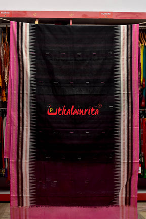 3 Dhadi Black Pink Bomkai Cotton Saree