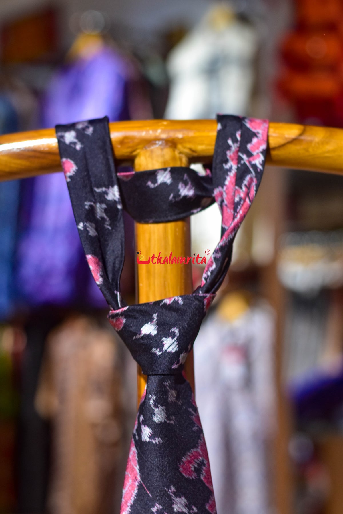 Old Rose Phula Thikiri Sambalpuri Silk (Tie)