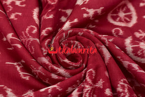 Maroon Tribal Chakra Sambalpuri Cotton (Fabric)