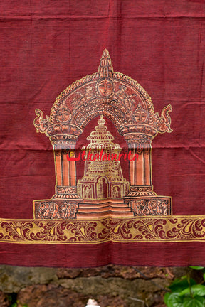 Mukteshwar Gate Pattachitra Maroon (Kurta Piece)