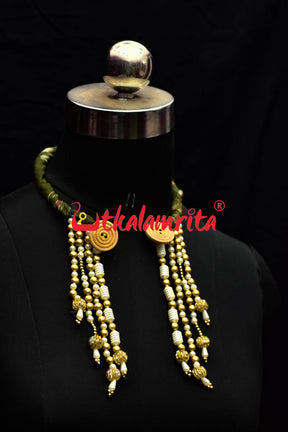 Quirky Necklace Made With Handloom Fabric Set