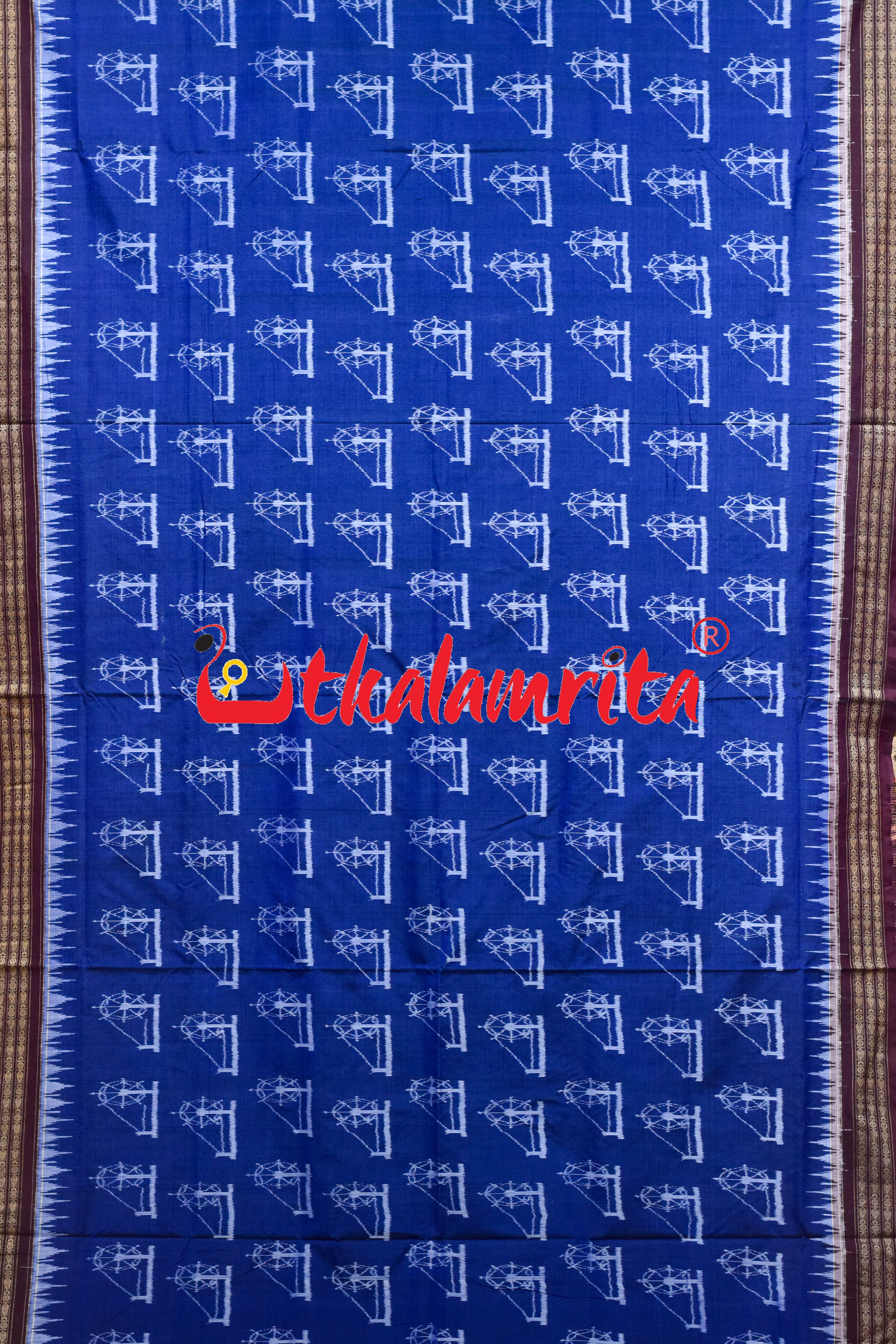 Blue Maroon Arata Sambalpuri Cotton Saree