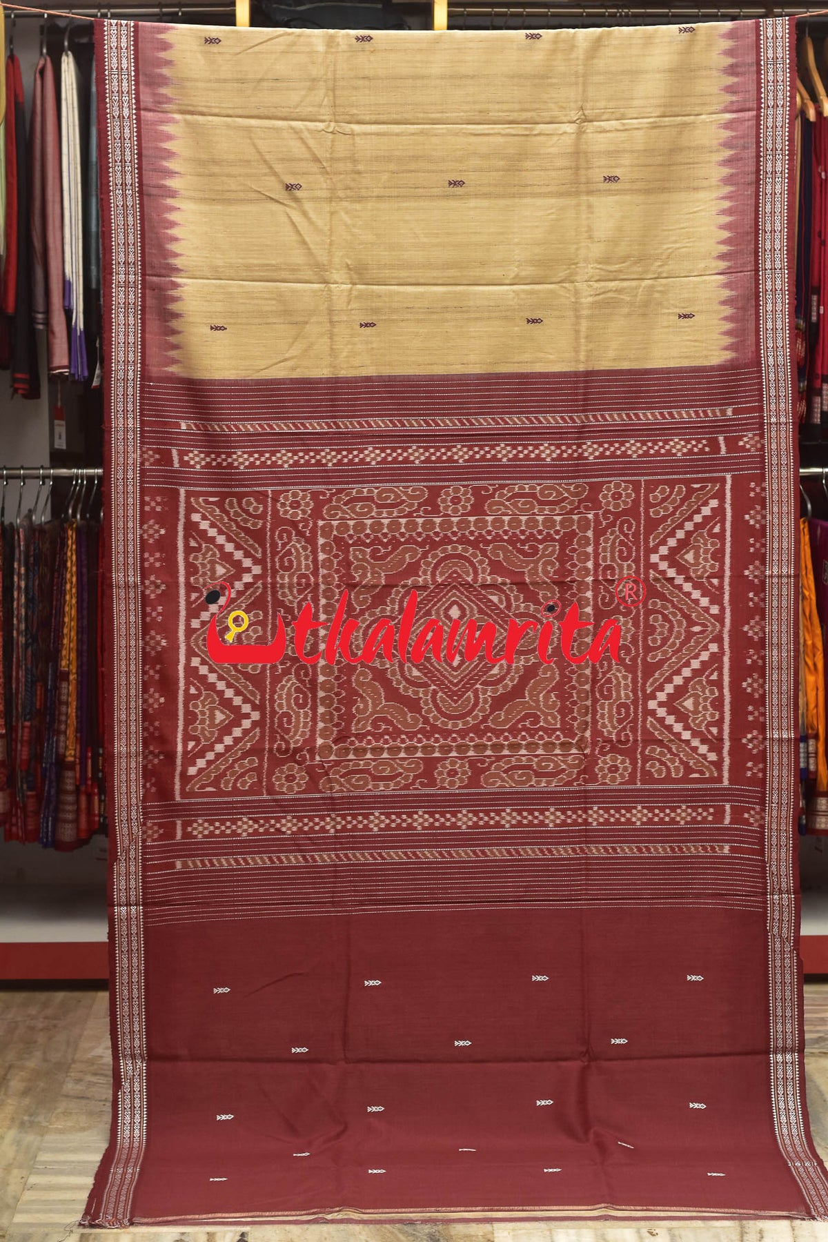 Natural Body Fish Border Gopalpur Tussar Saree