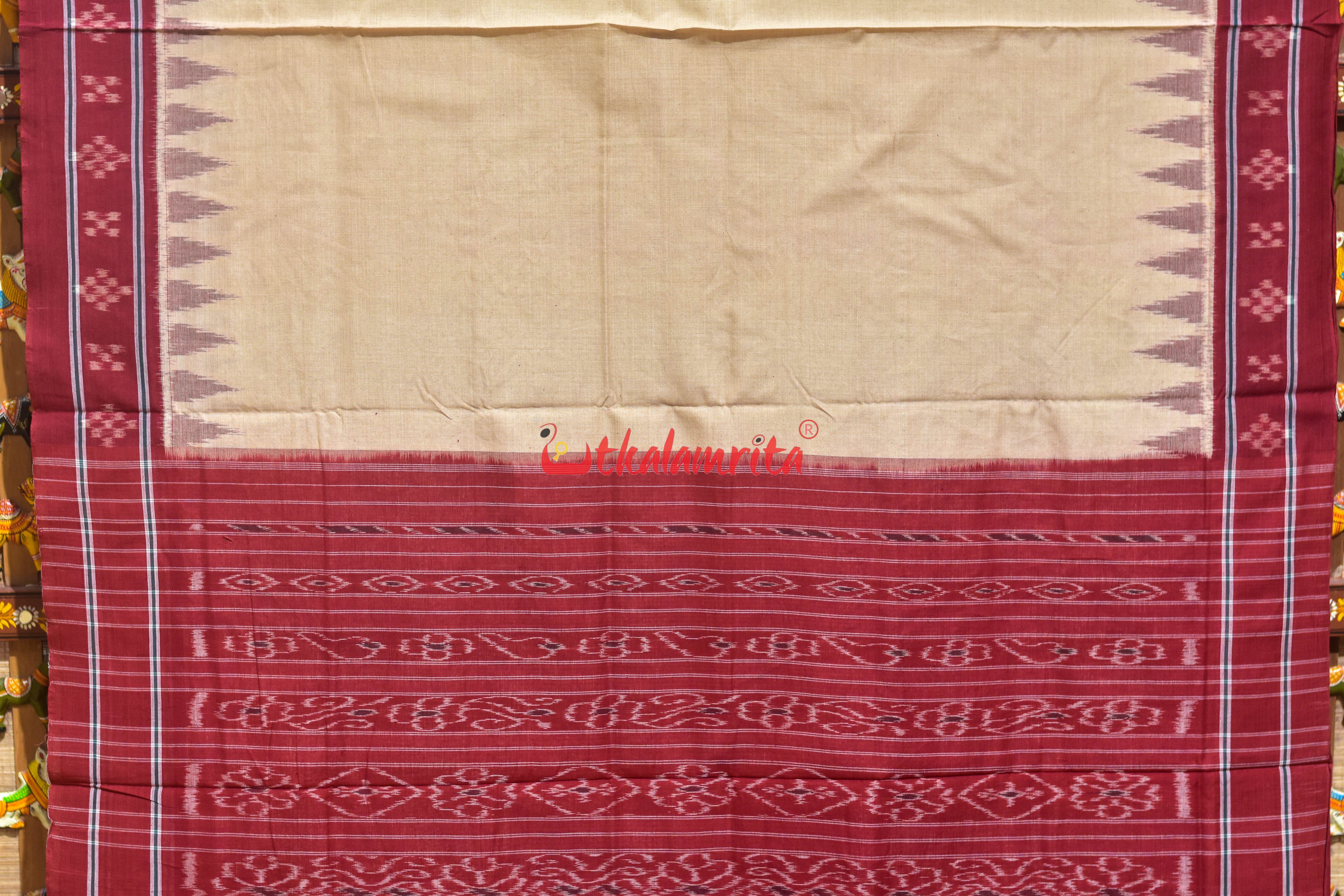 Matha Tussarite Border Pasapali Khandua Cotton Saree