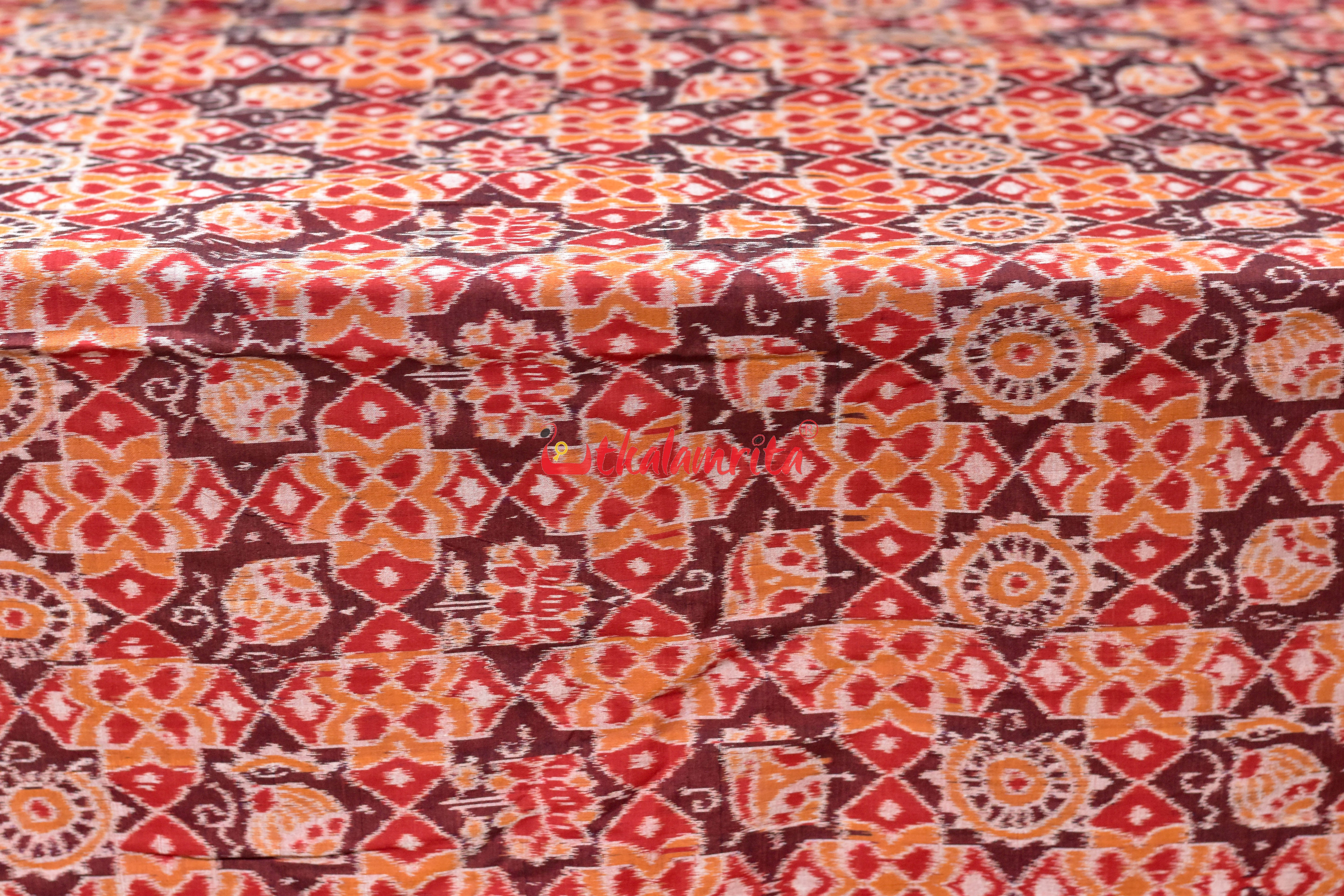 Rust Padma Chakra Special Sambalpuri Cotton (Fabric)