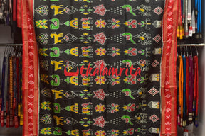 Black Nabarangi Red Pasapali Border Khandua Silk Saree