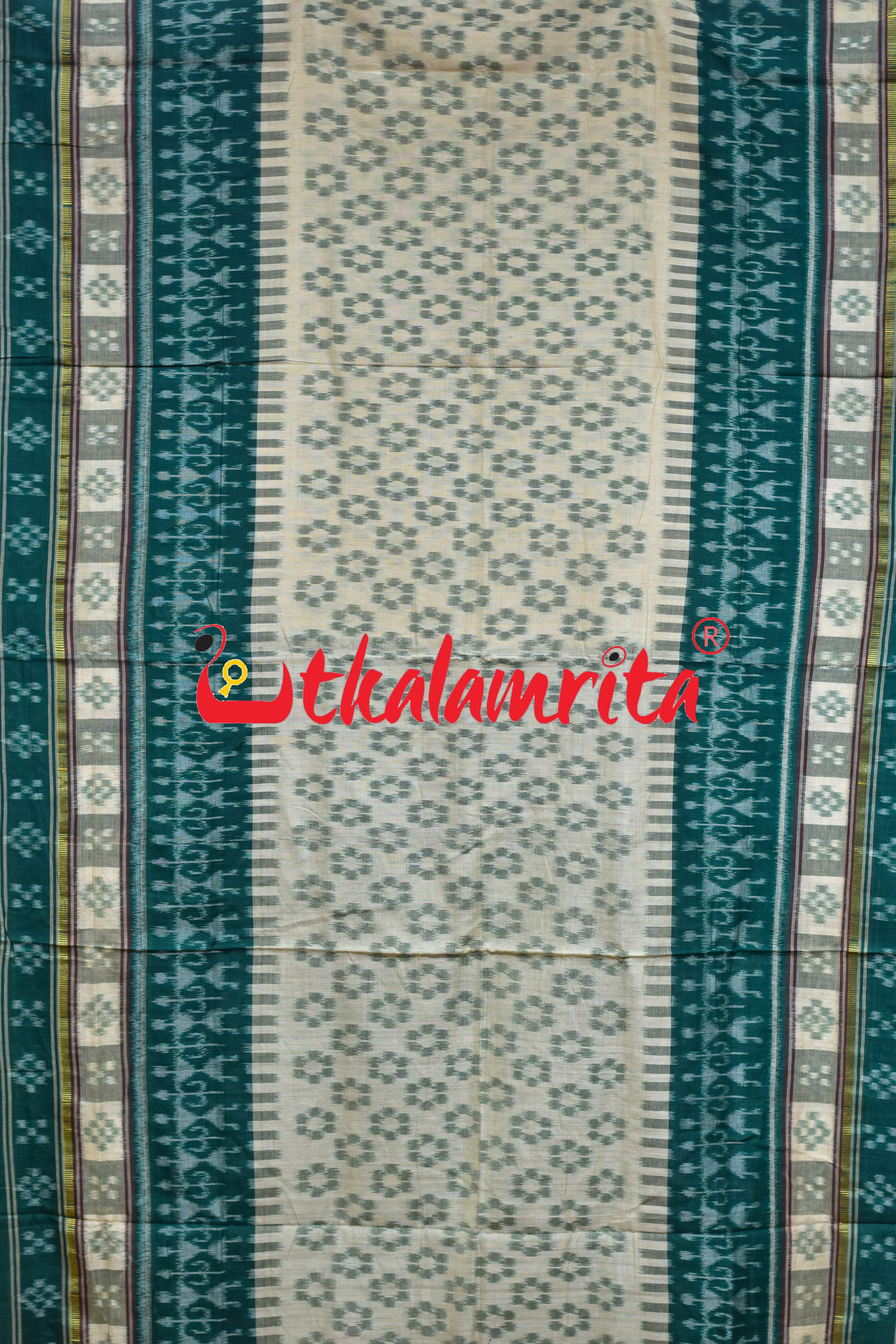 Beige Body Phula Tribal Border Khandua Cotton saree