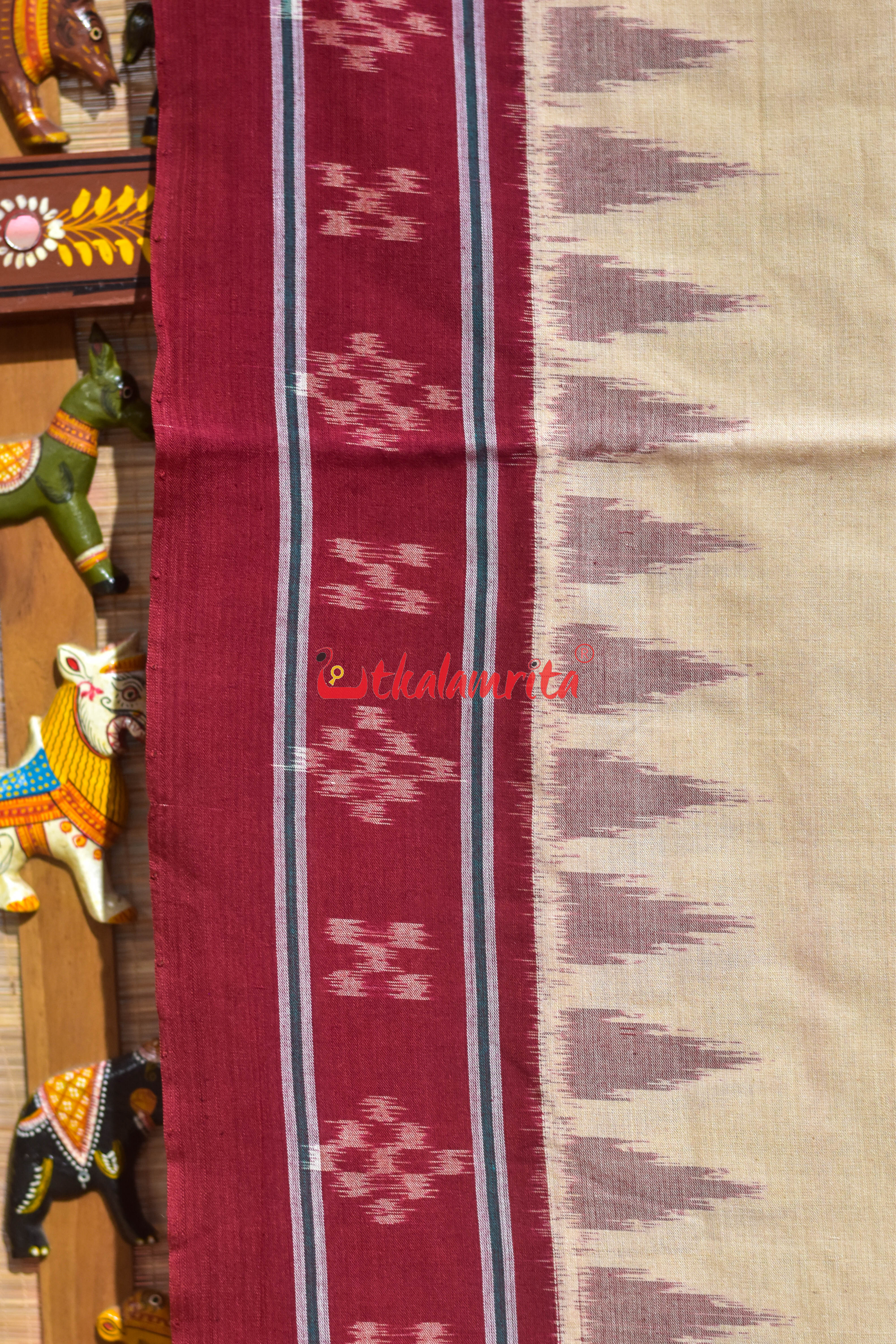 Matha Tussarite Border Pasapali Khandua Cotton Saree