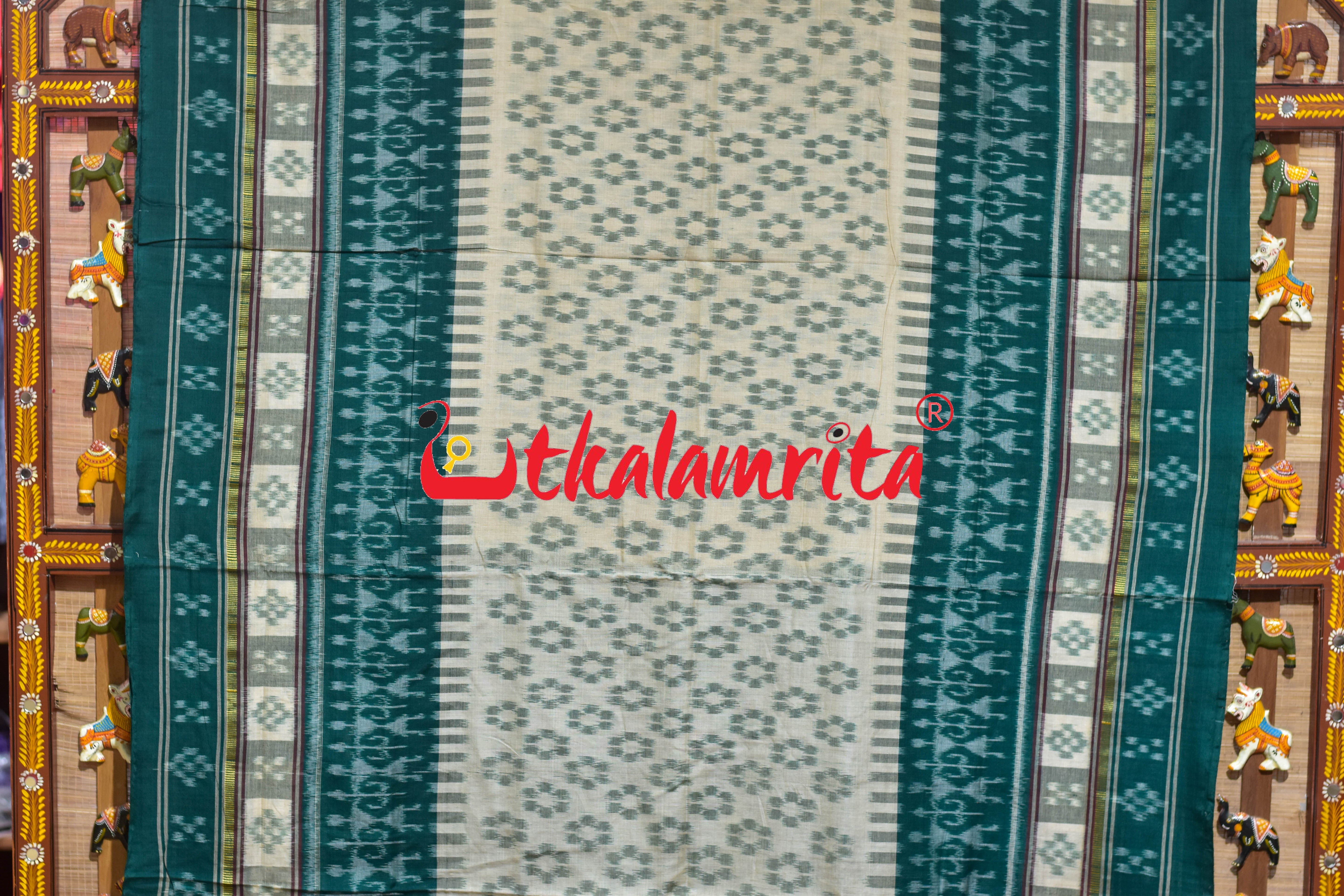 Beige Body Phula Tribal Border Khandua Cotton saree