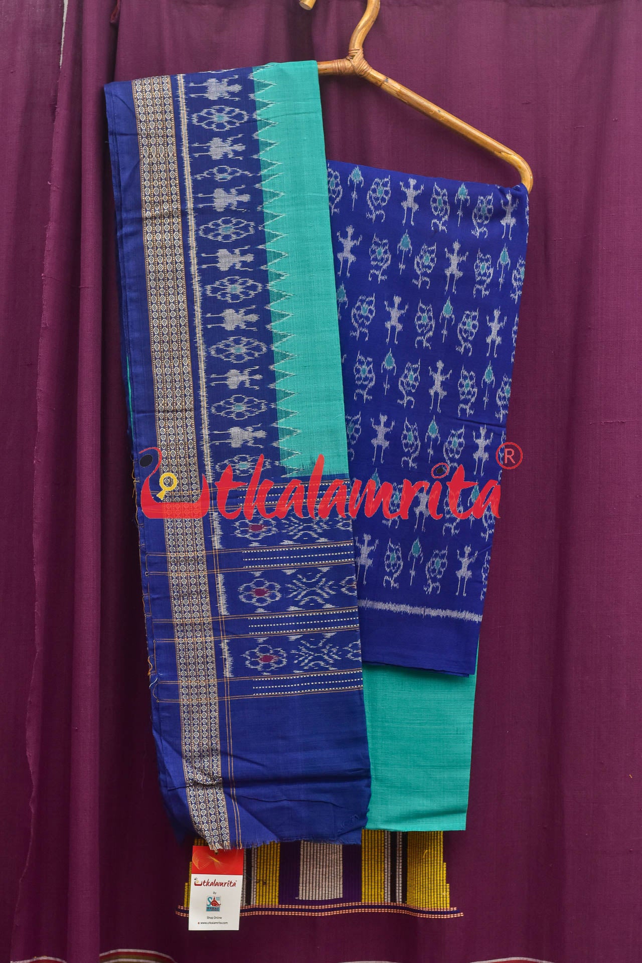 Blue Teal Kadha Tribal Dress Set