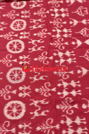 Maroon Tribal Chakra Sambalpuri Cotton (Fabric)