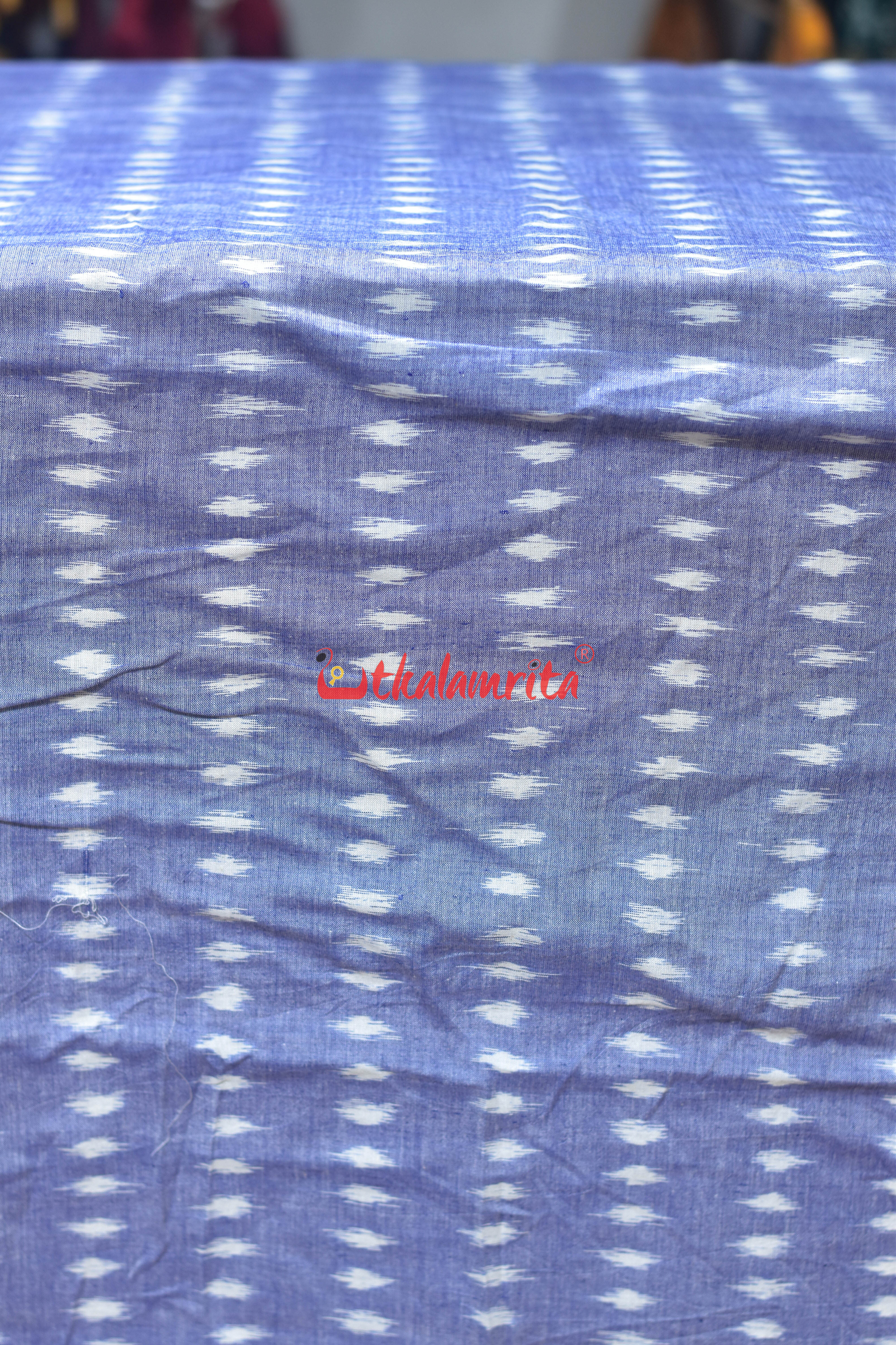 Sky Blue Godi Bindu Ikat Cotton (Fabric)