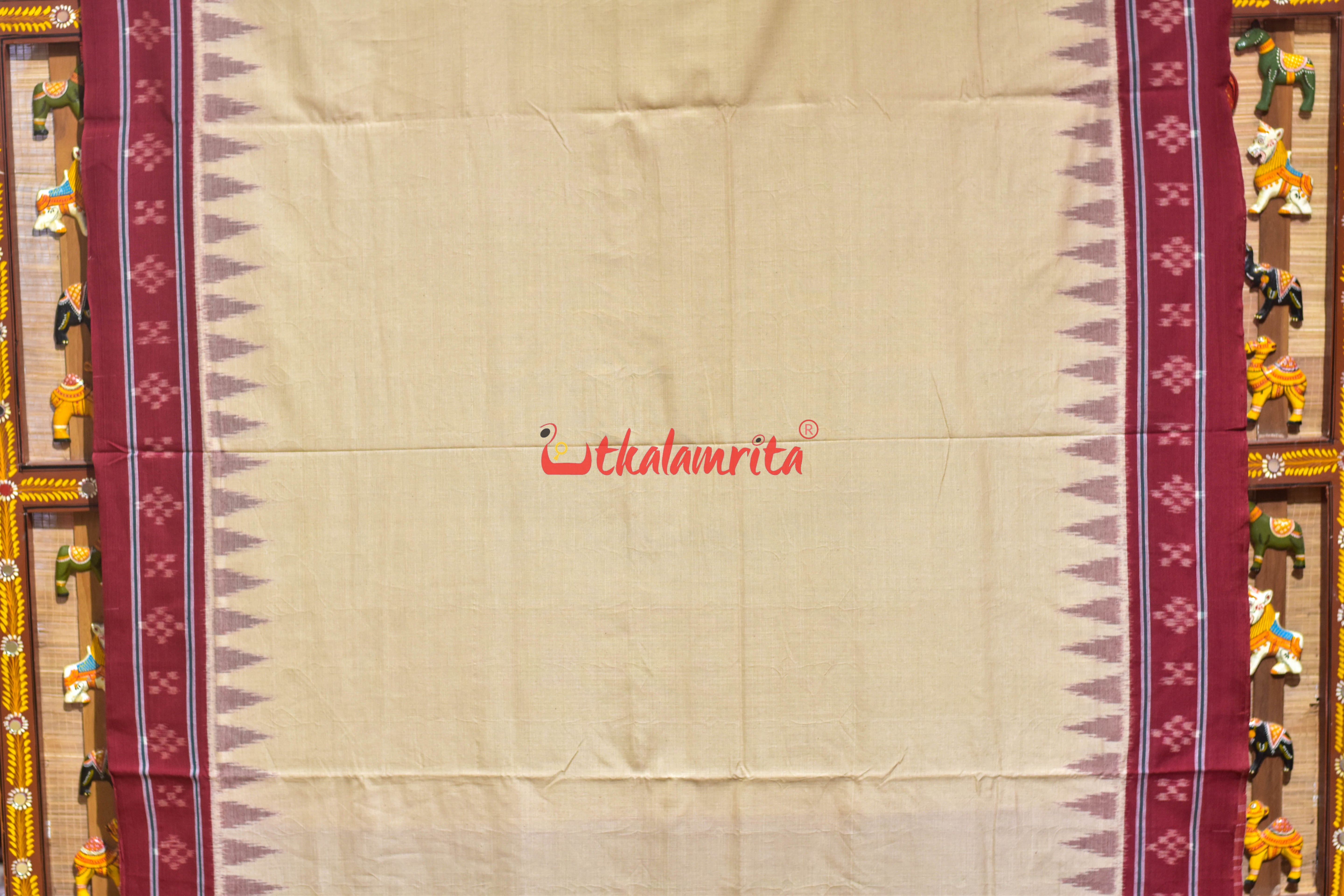 Matha Tussarite Border Pasapali Khandua Cotton Saree