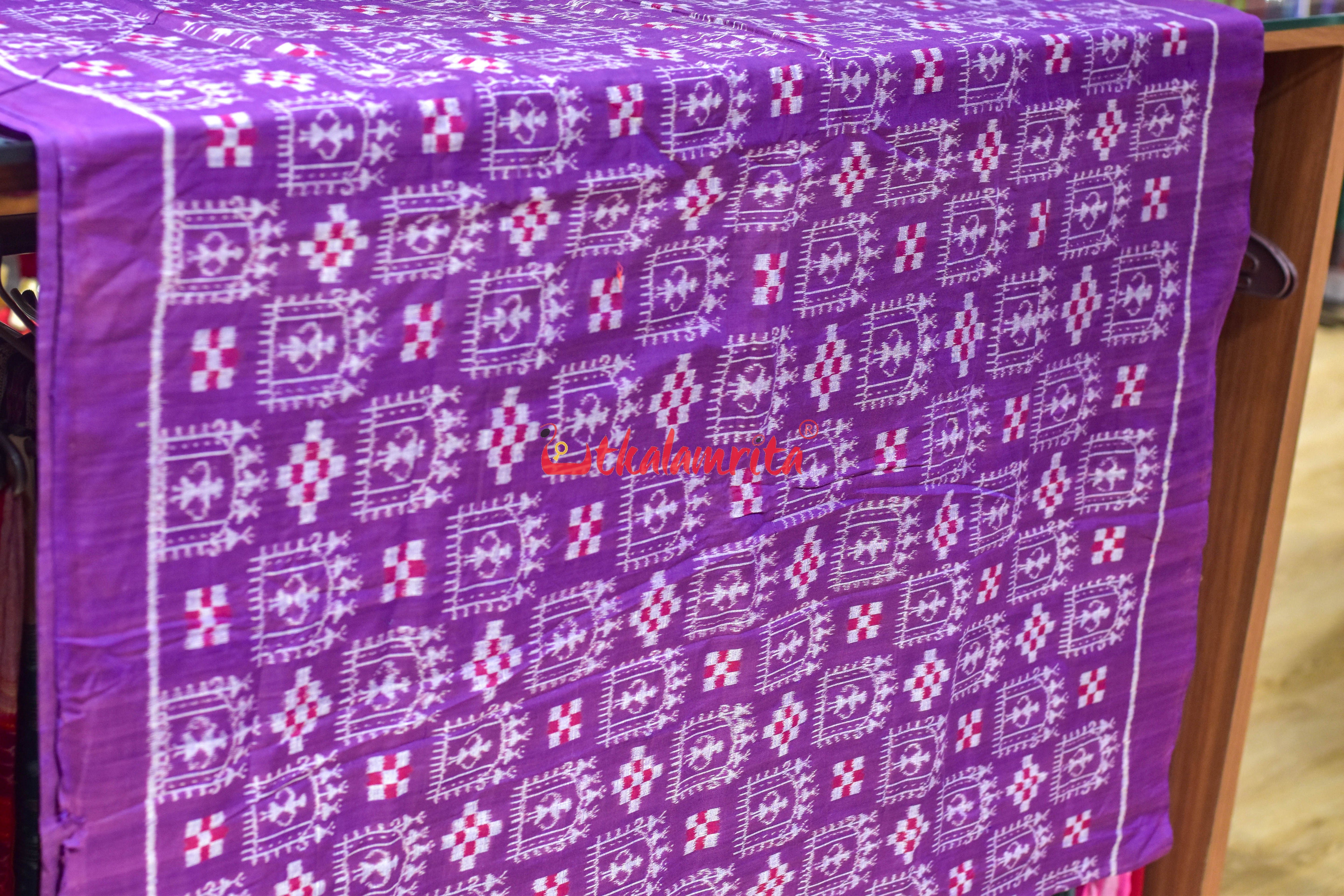 Purple Tribal Pasapali Sambalpuri Cotton (Fabric)