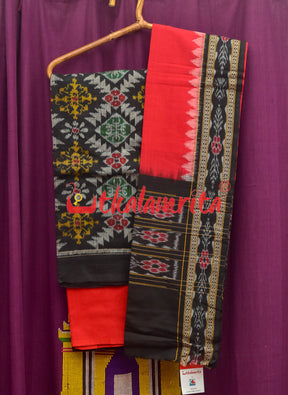 Black Red Phula Tribal Dress Set