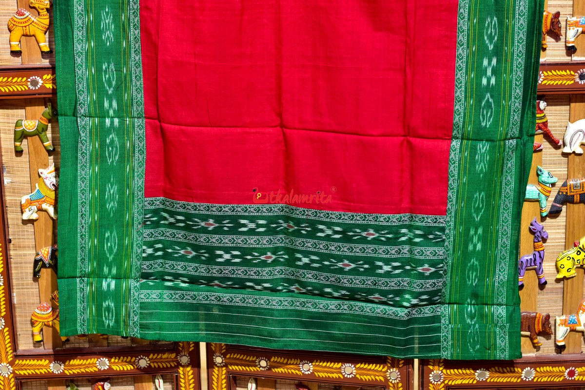 Green Red Middle Sankha Chakra Design Dress Set