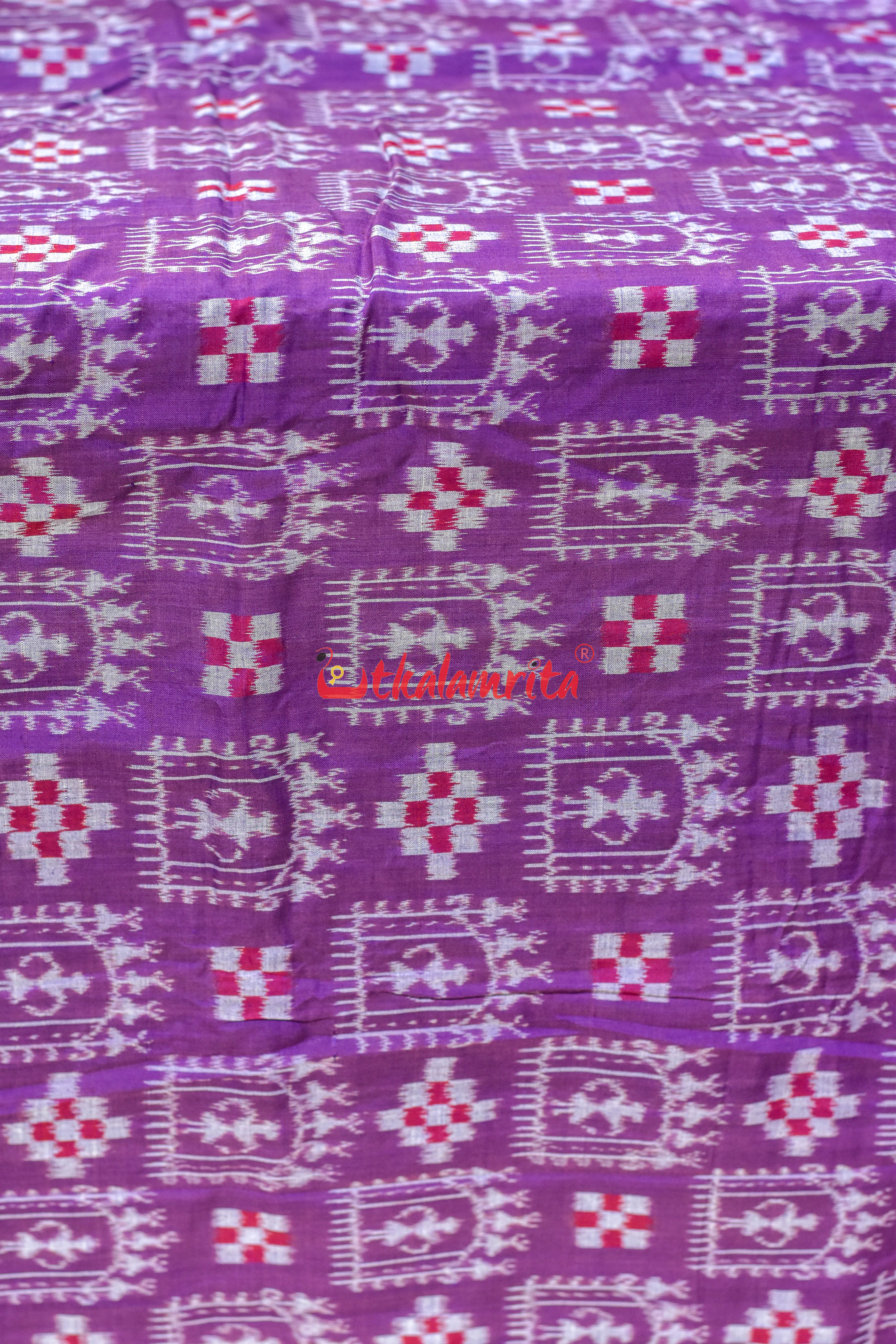 Purple Tribal Pasapali Sambalpuri Cotton (Fabric)