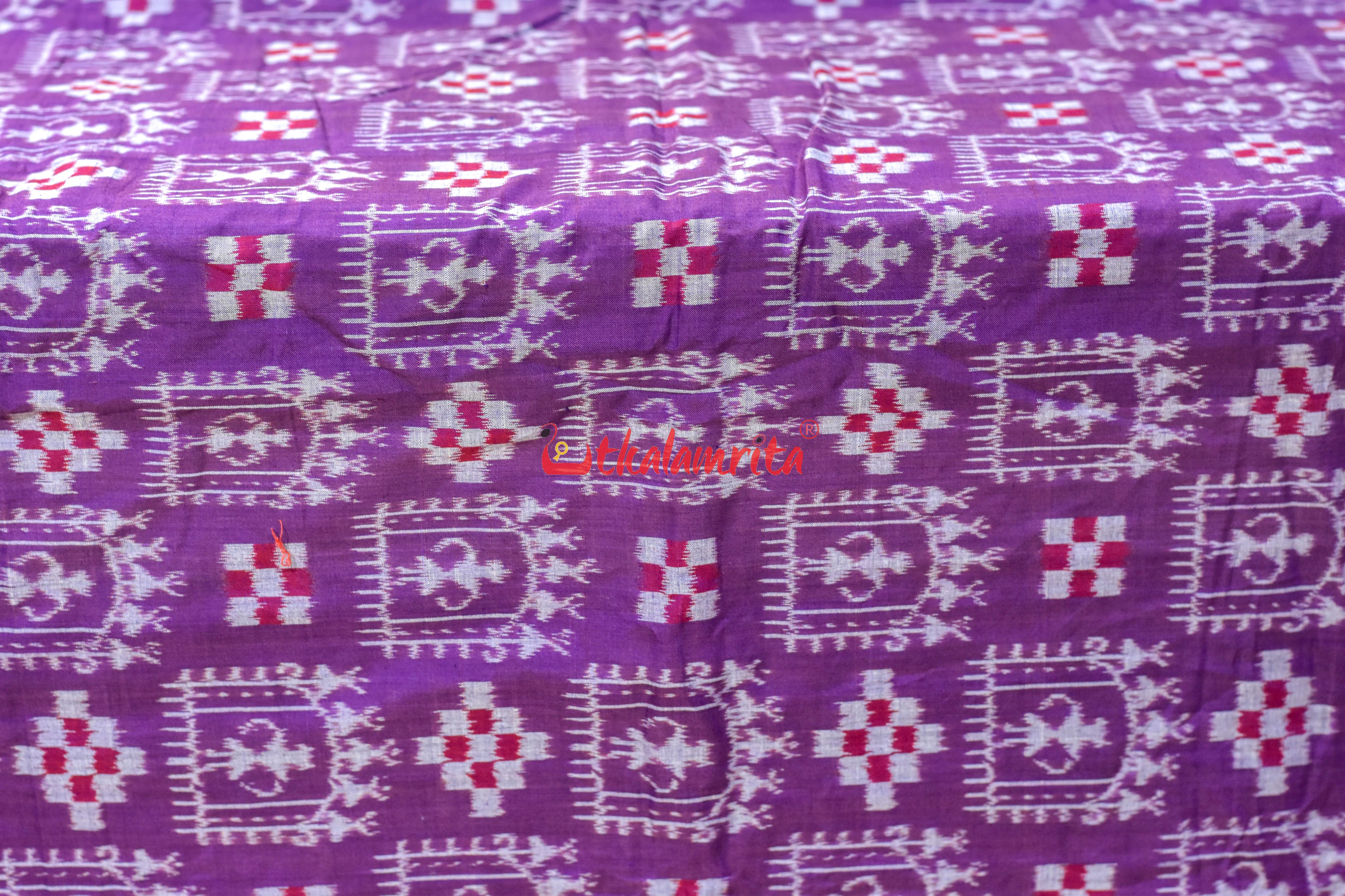 Purple Tribal Pasapali Sambalpuri Cotton (Fabric)
