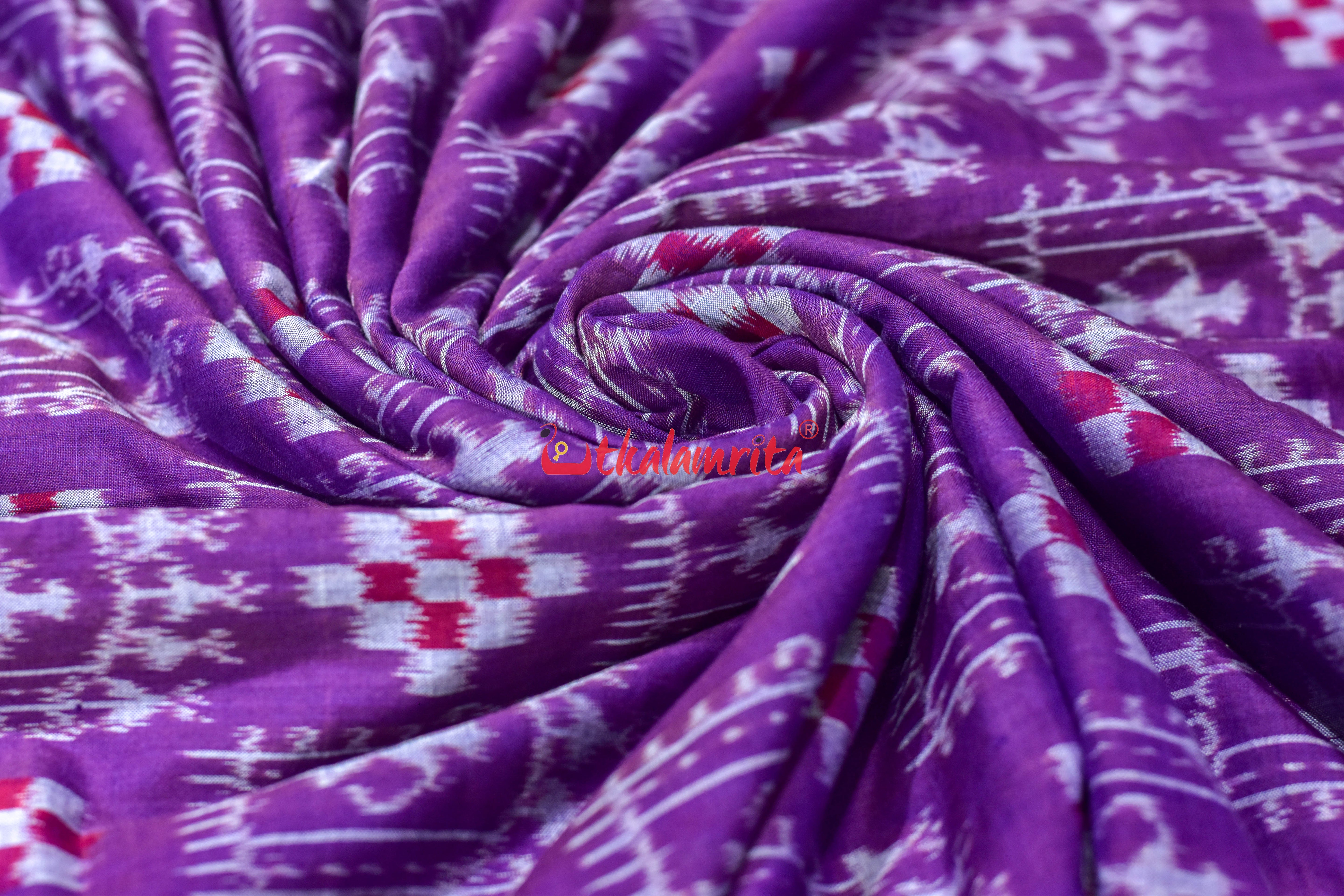 Purple Tribal Pasapali Sambalpuri Cotton (Fabric)