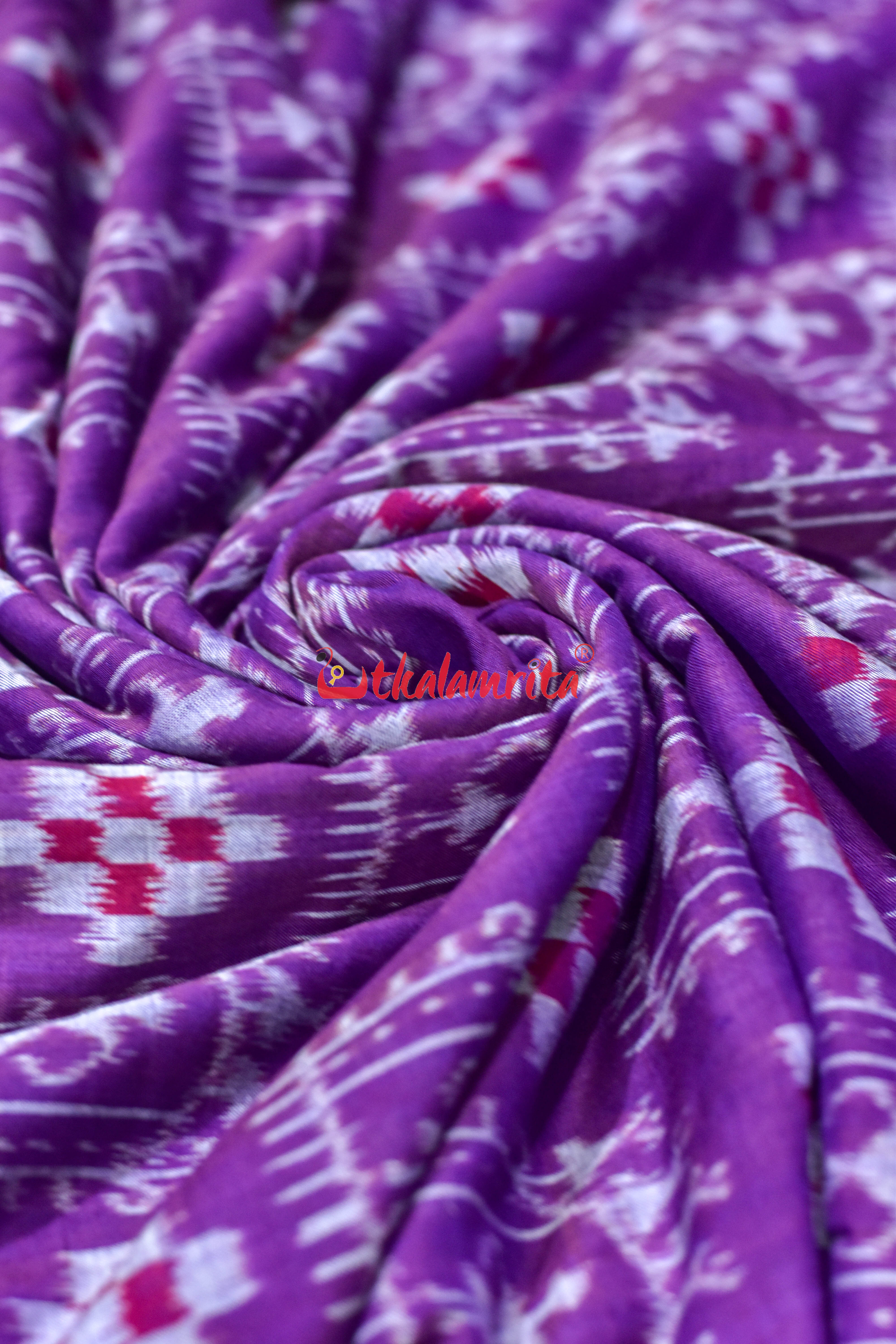 Purple Tribal Pasapali Sambalpuri Cotton (Fabric)