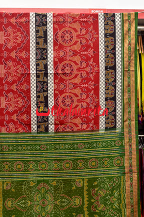 Elephant Chakra Lion Multicolor Sambalpuri Cotton Saree