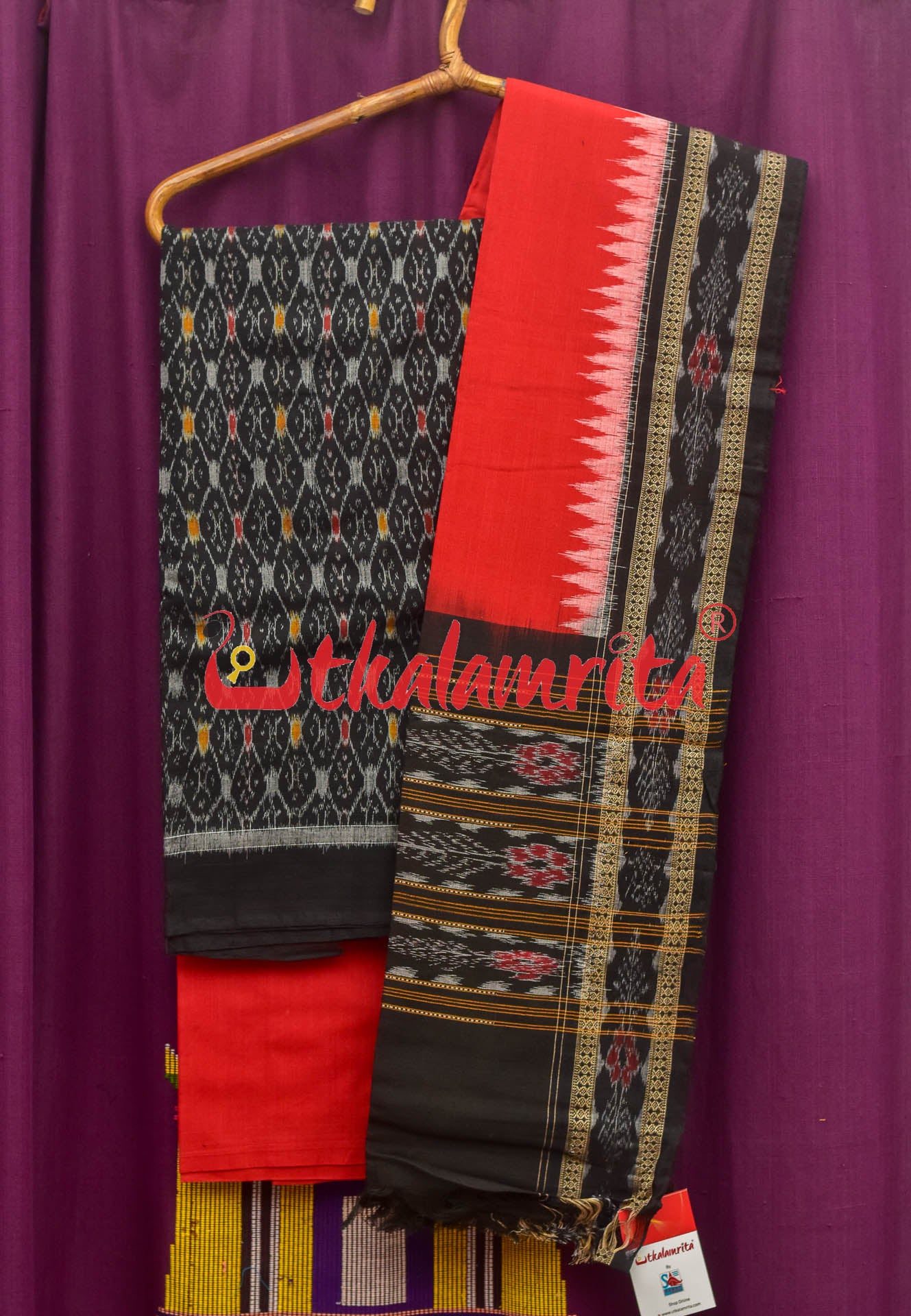 Black Red Thikiri Dress Set