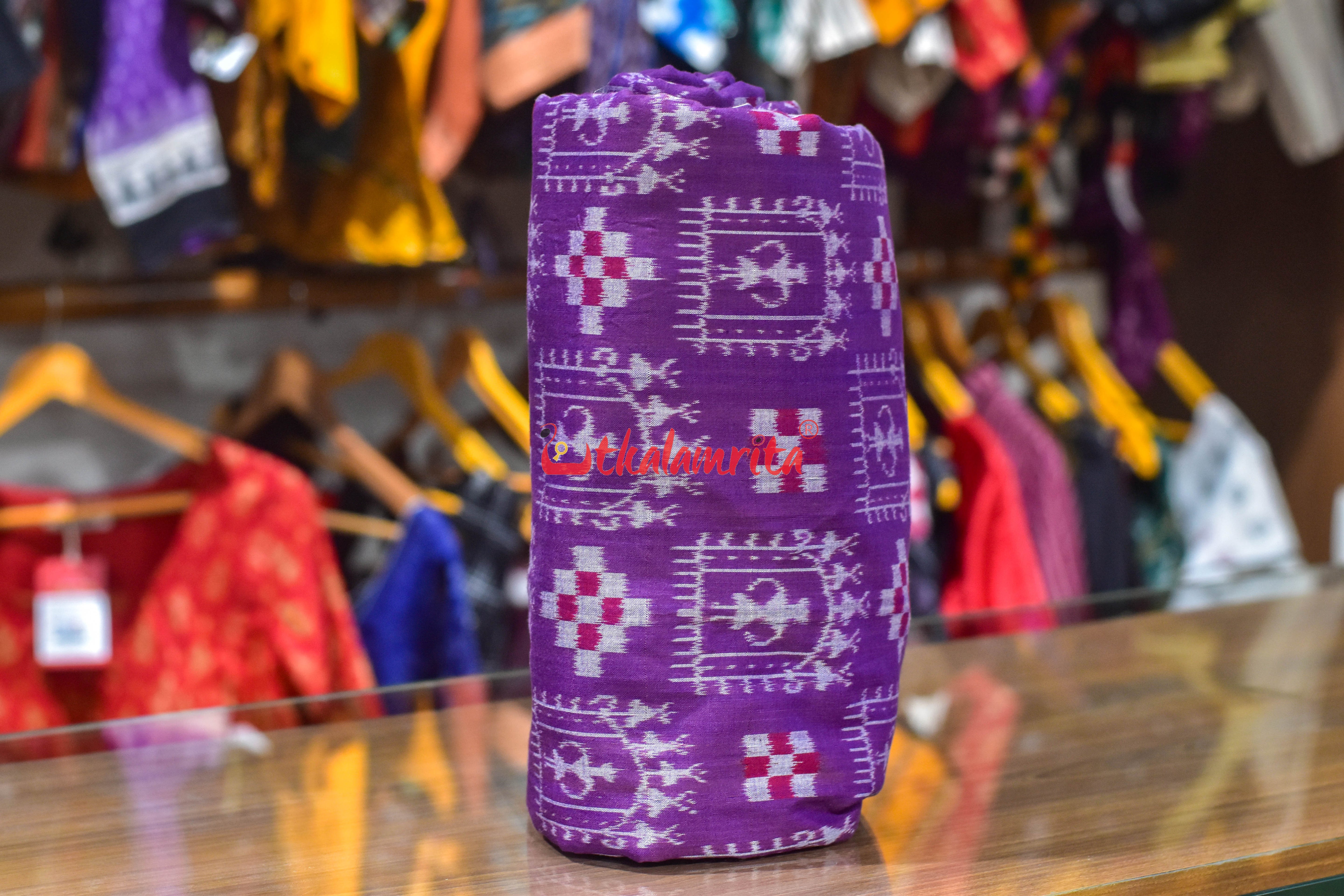 Purple Tribal Pasapali Sambalpuri Cotton (Fabric)