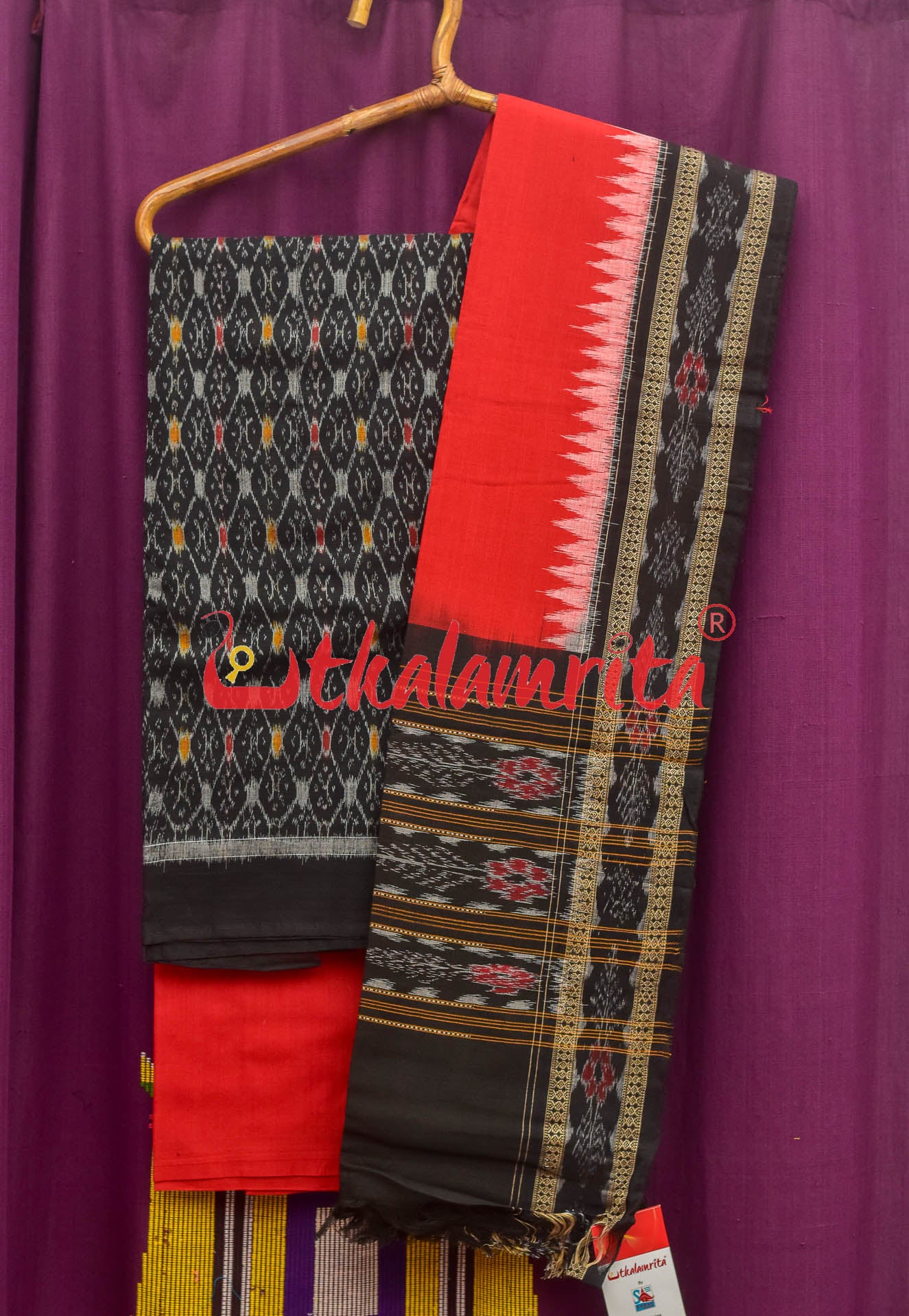 Black Red Thikiri Dress Set