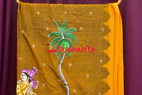 King on Elephant Pattachitra (Dupatta)