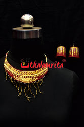 Red With Golden Touch Jewellery Set