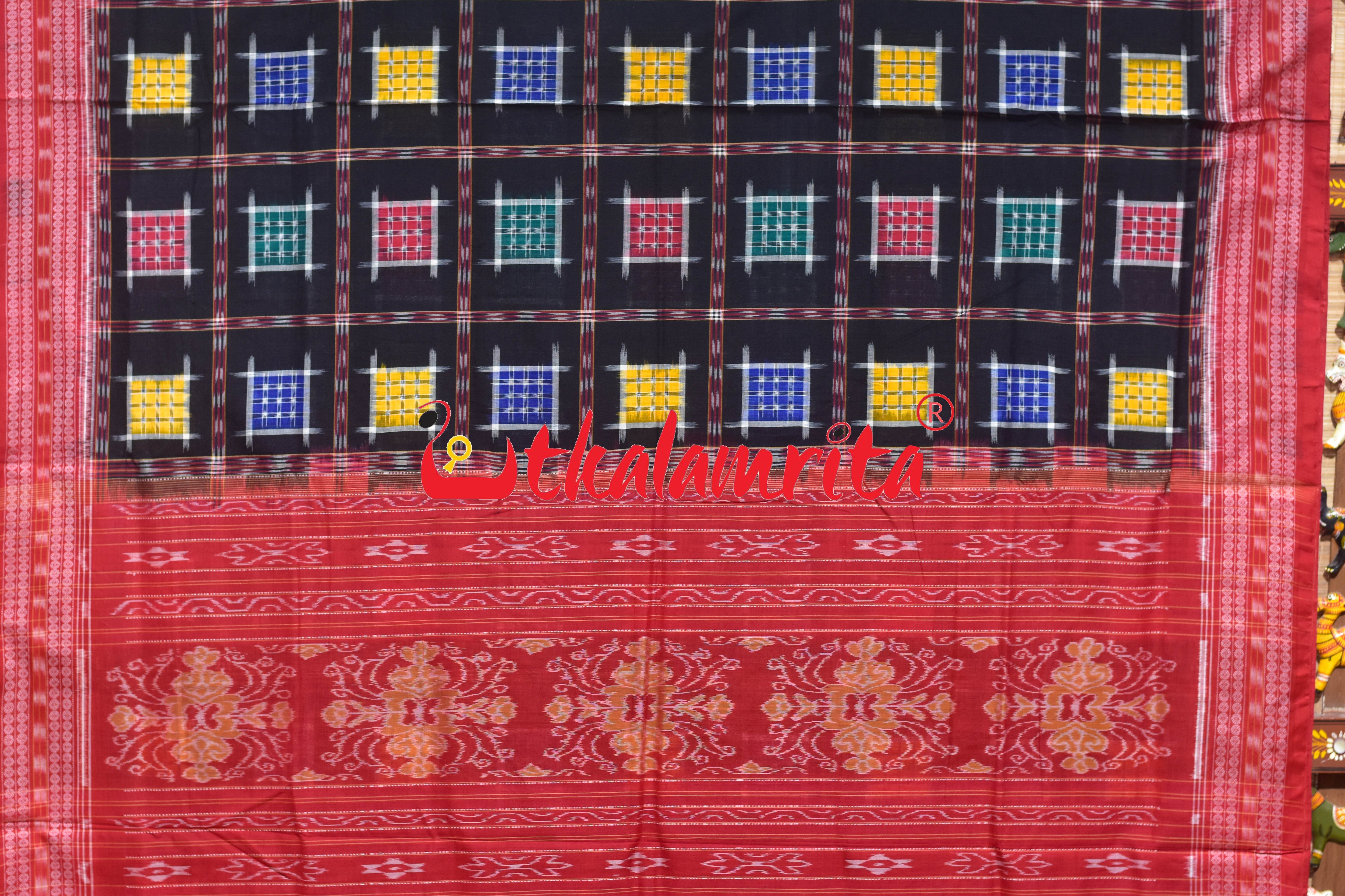 Black Mini Aswini Sambalpuri Cotton Saree