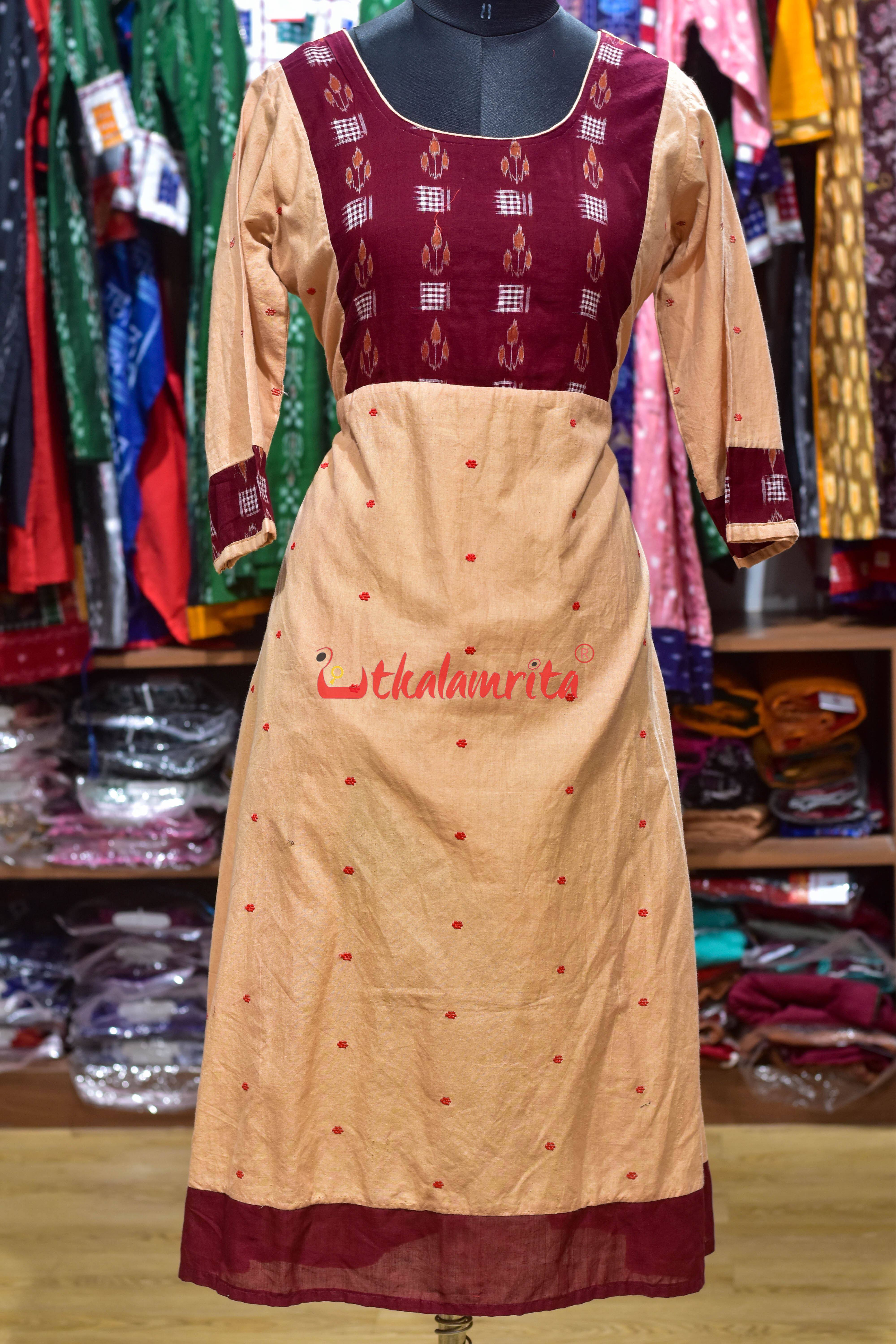 Sambalpuri Maruvaa Anarkali Dress